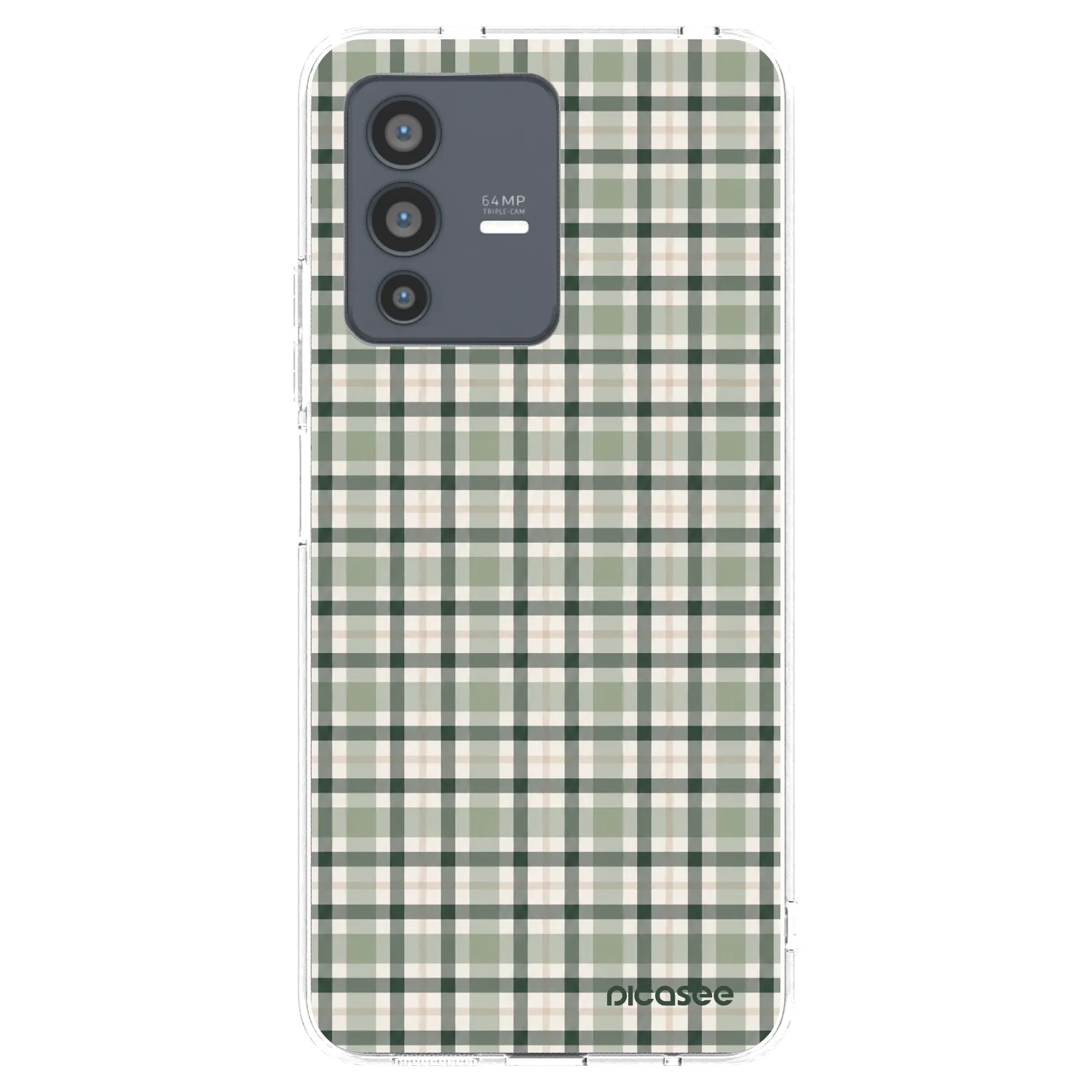 Picasee silikonski prozorni ovitek za Vivo V23 5G - Sage Tartan