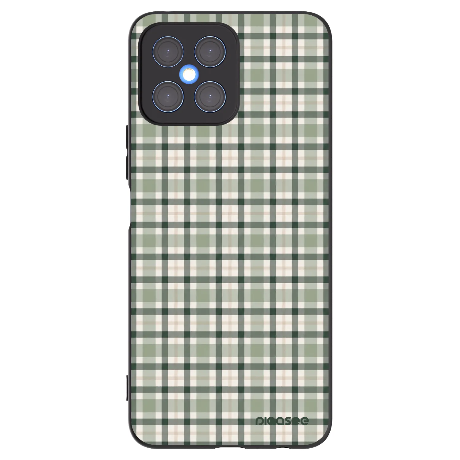 Picasee silikonski črni ovitek za Honor X8 4G - Sage Tartan