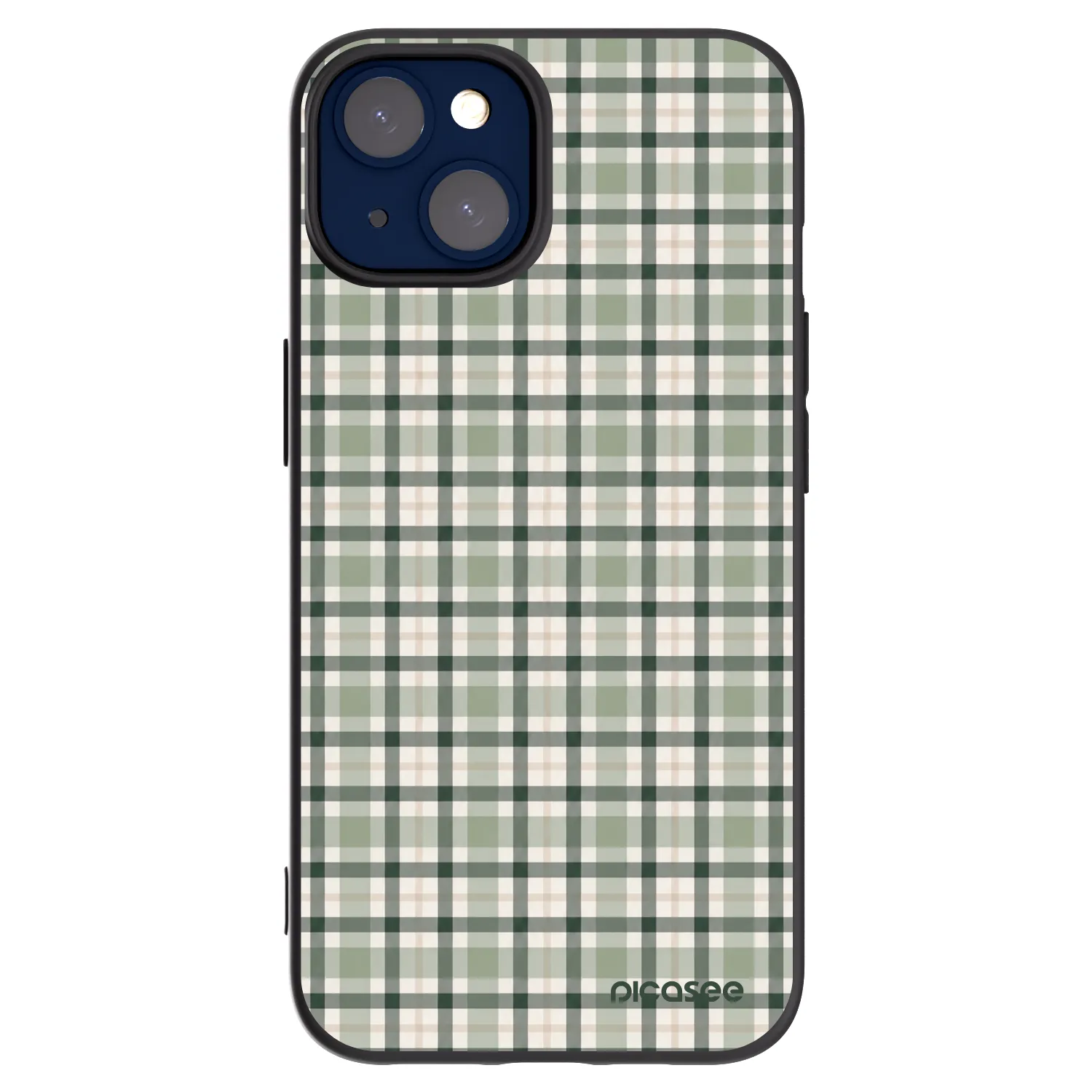 Picasee silikonski črni ovitek za Apple iPhone 14 - Sage Tartan