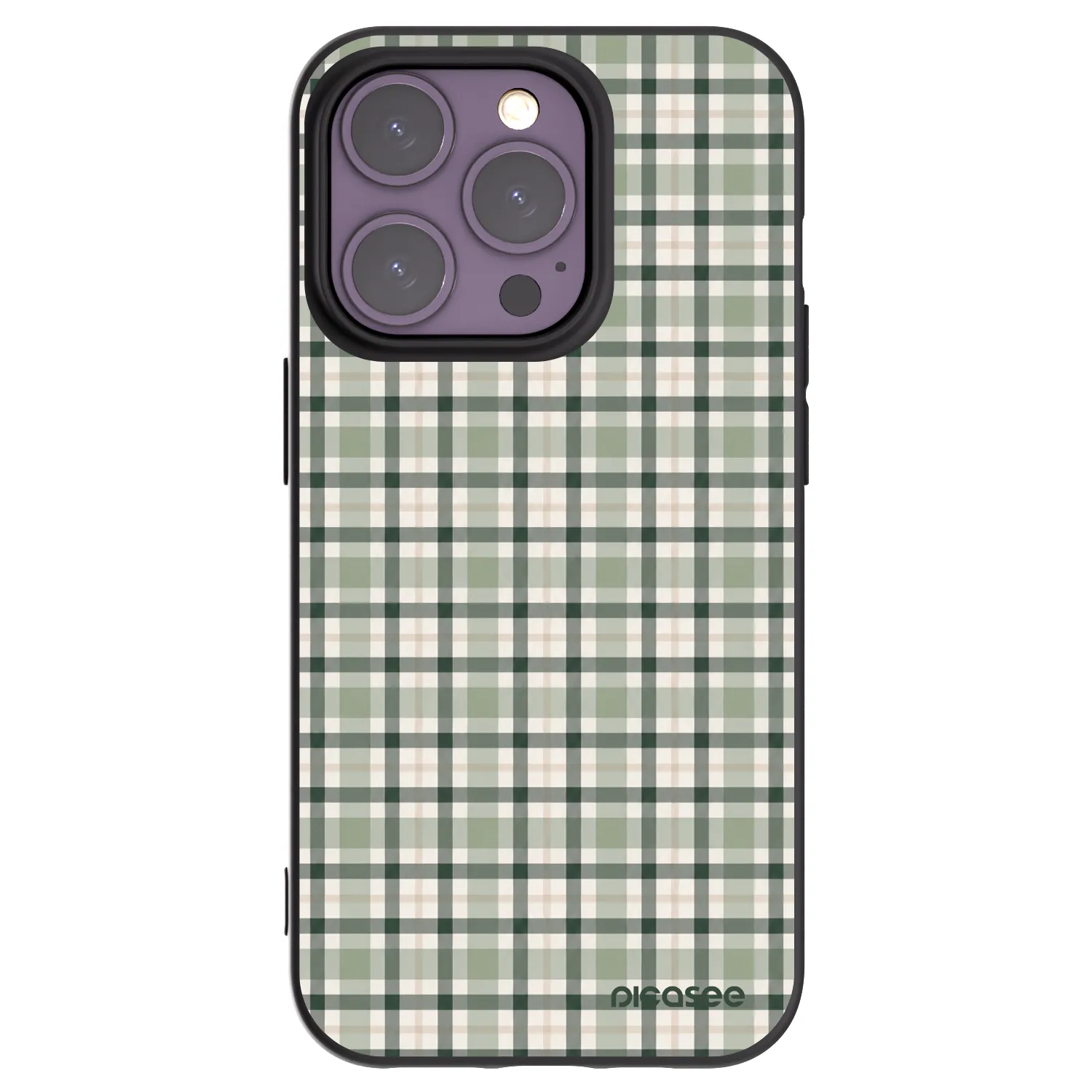 Picasee silikonski črni ovitek za Apple iPhone 14 Pro - Sage Tartan