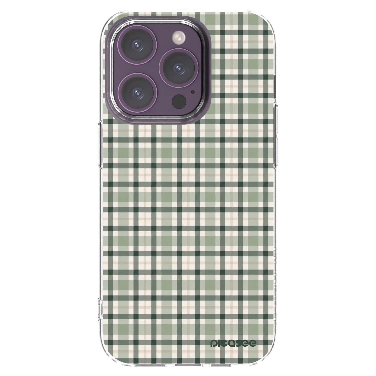 Picasee silikonski prozorni ovitek za Apple iPhone 14 Pro - Sage Tartan