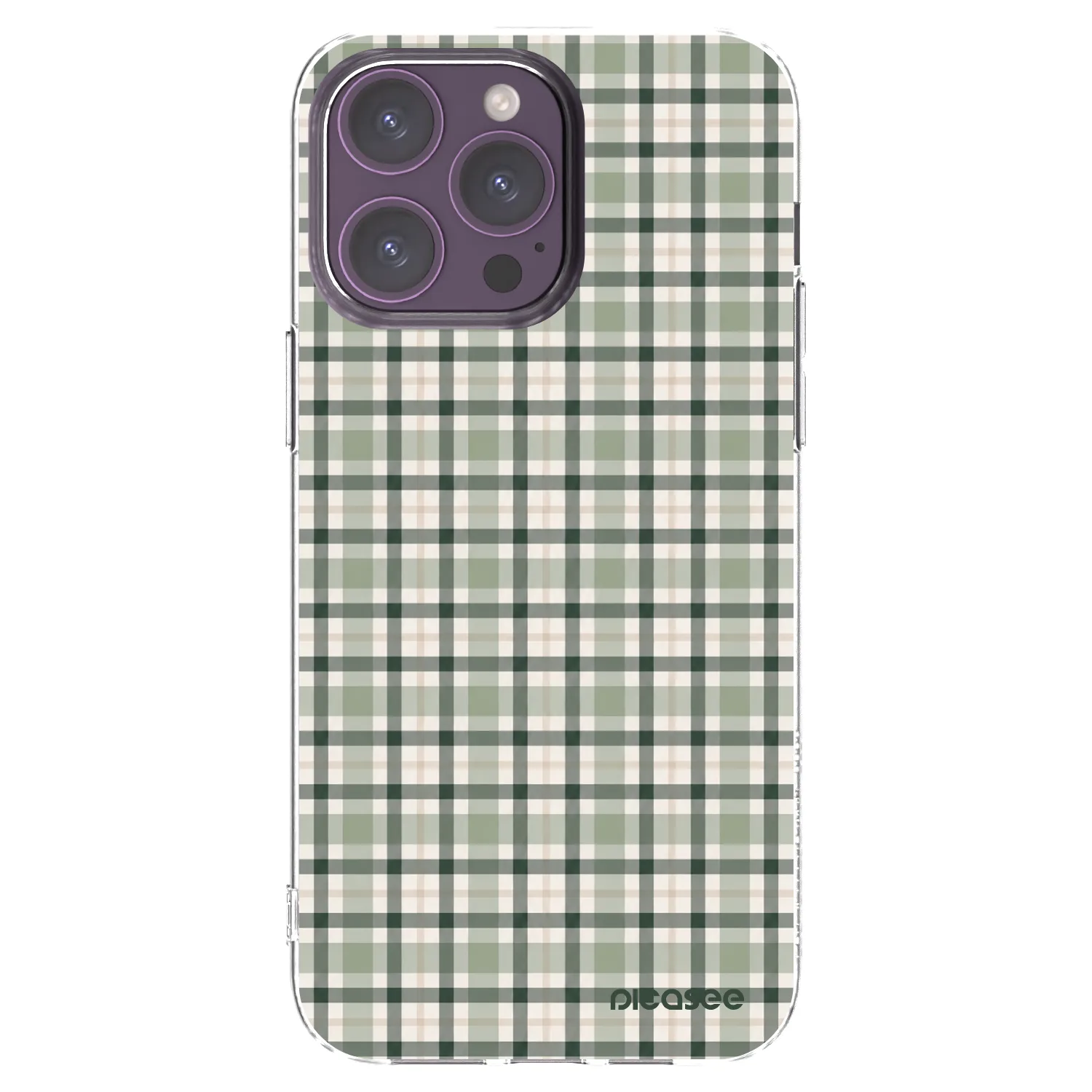 Picasee silikonski prozorni ovitek za Apple iPhone 14 Pro Max - Sage Tartan