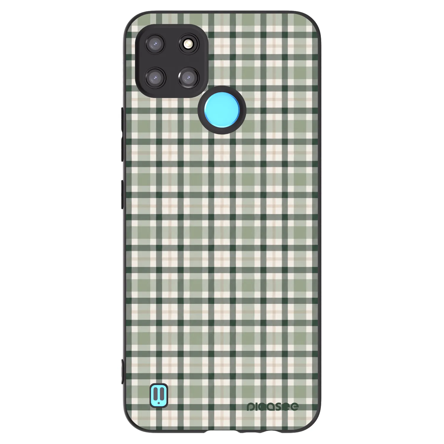 Picasee silikonski črni ovitek za Realme C21Y - Sage Tartan