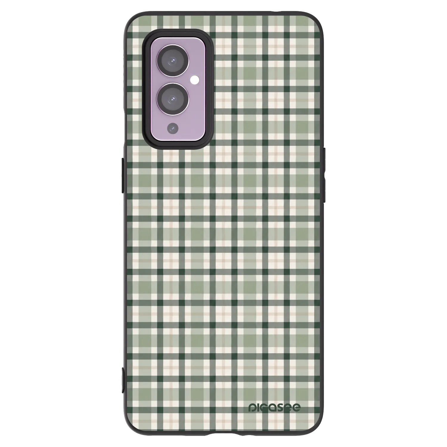 Picasee silikonski črni ovitek za OnePlus 9 - Sage Tartan