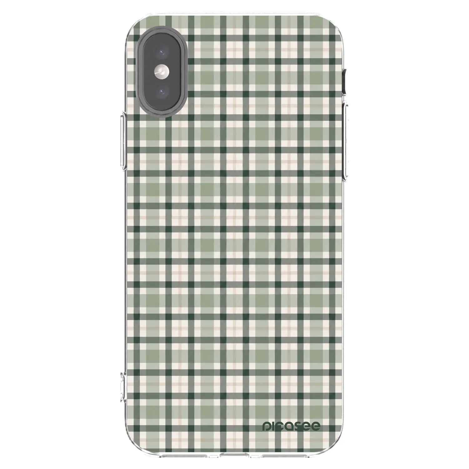 Picasee silikonski prozorni ovitek za Apple iPhone X/XS - Sage Tartan