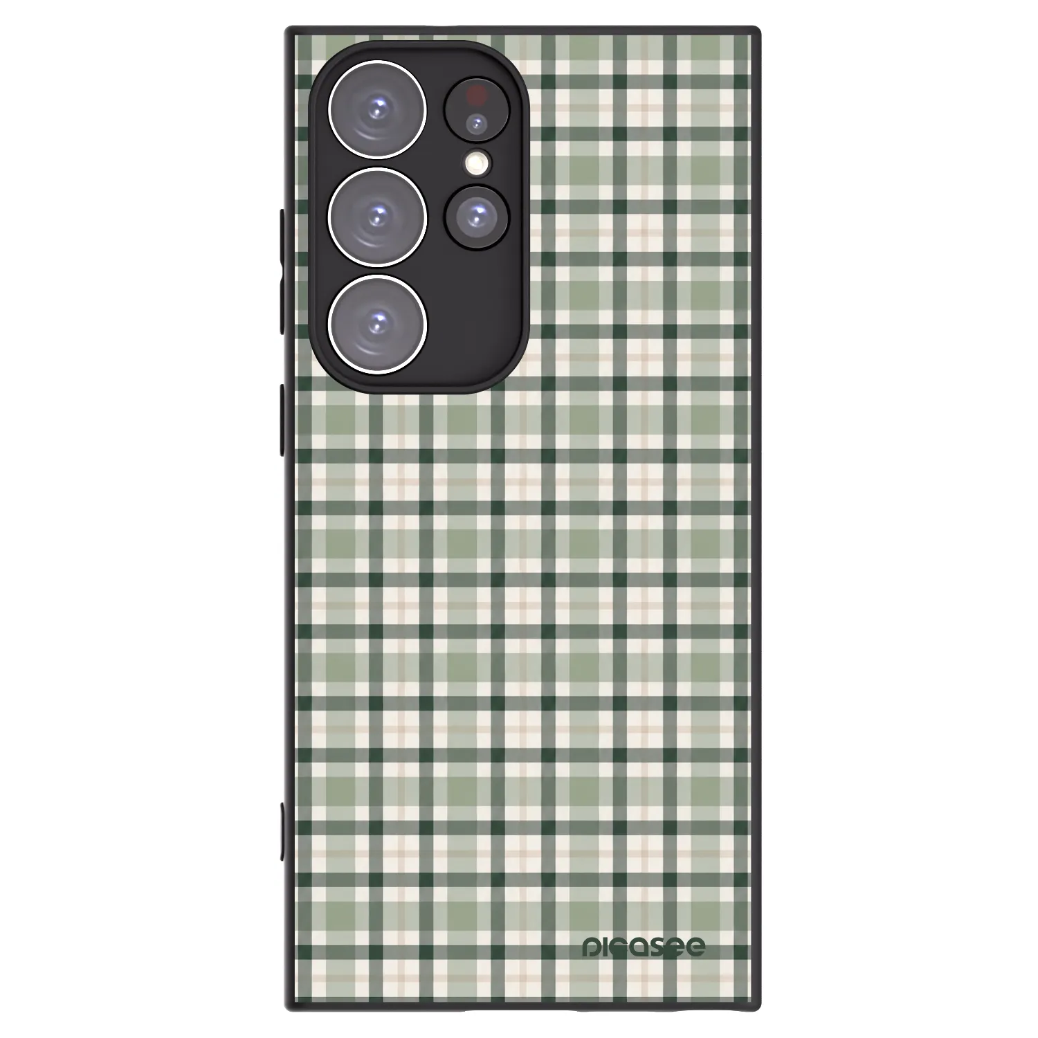 Picasee silikonski črni ovitek za Samsung Galaxy S23 Ultra 5G - Sage Tartan