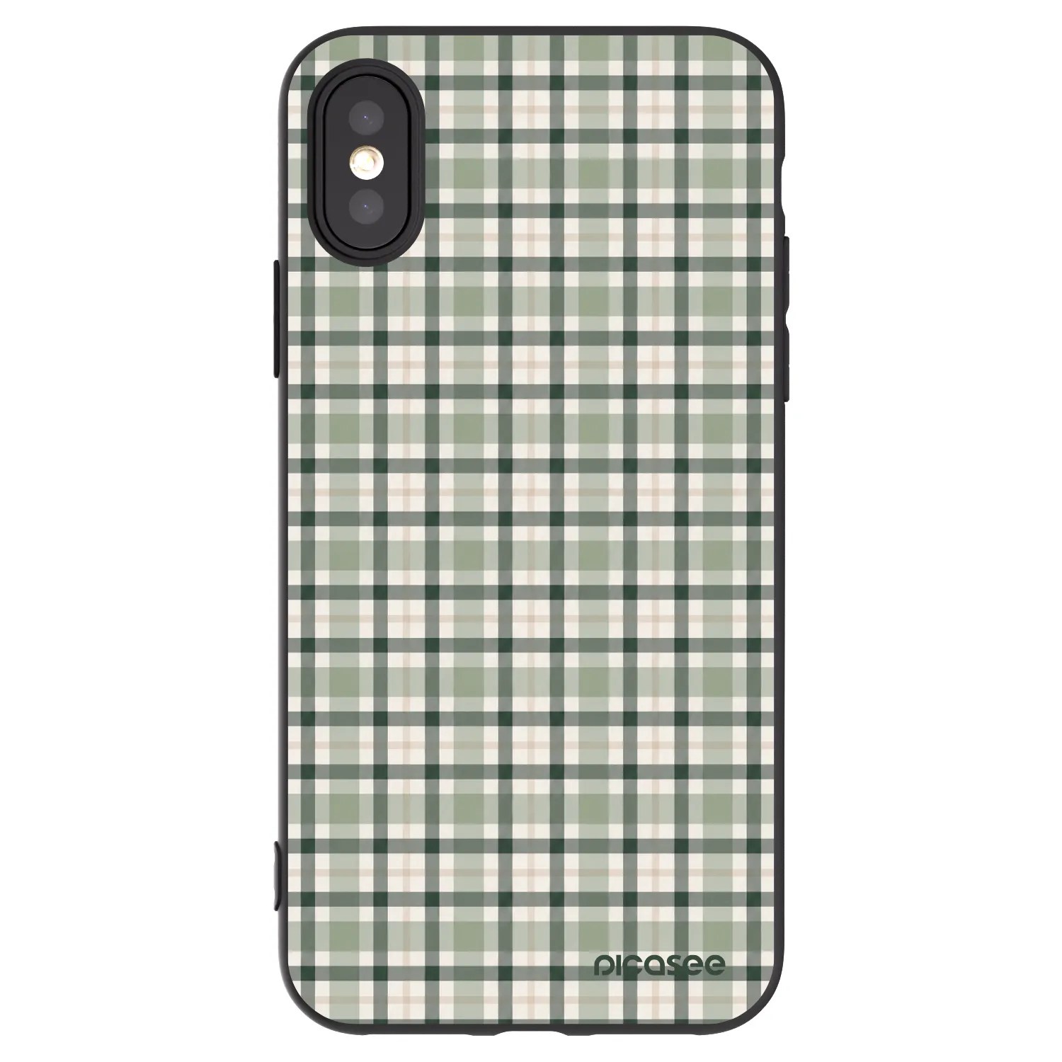 Picasee silikonski črni ovitek za Apple iPhone X/XS - Sage Tartan