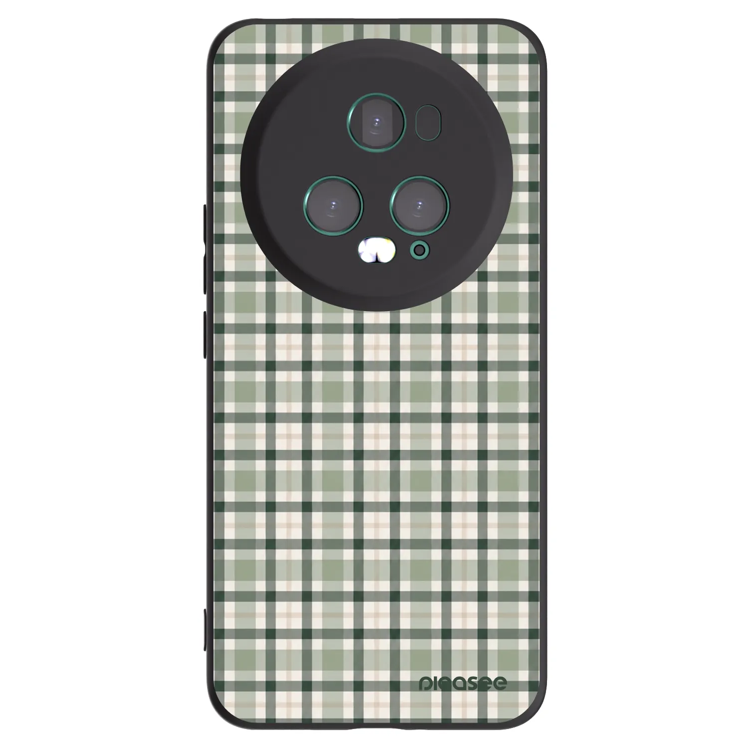 Picasee silikonski črni ovitek za Honor Magic5 Pro - Sage Tartan