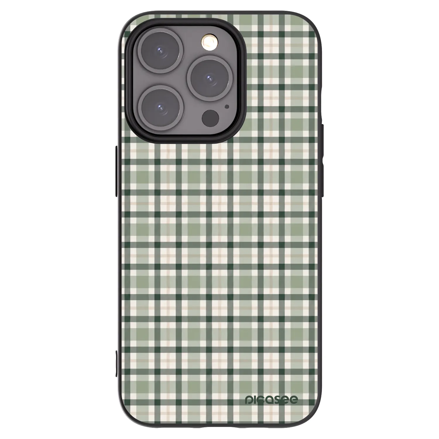 Picasee silikonski črni ovitek za Apple iPhone 15 Pro - Sage Tartan