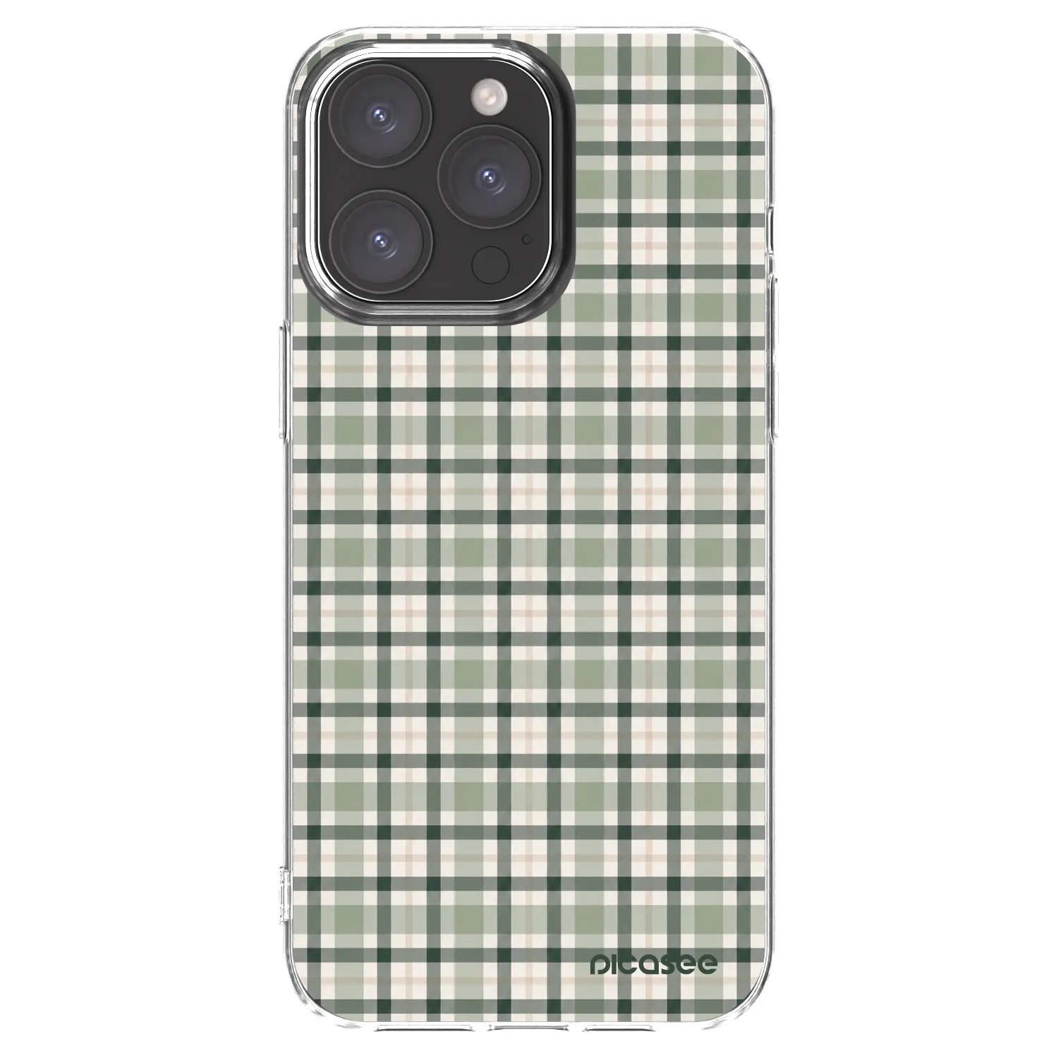 Picasee silikonski prozorni ovitek za Apple iPhone 15 Pro Max - Sage Tartan