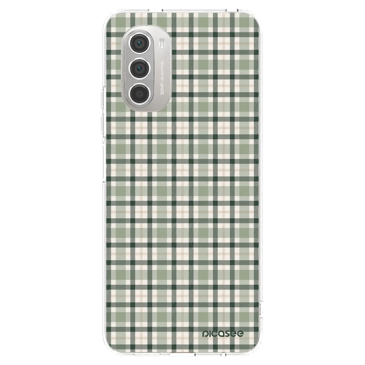 Picasee silikonski prozorni ovitek za Motorola Moto G51 - Sage Tartan