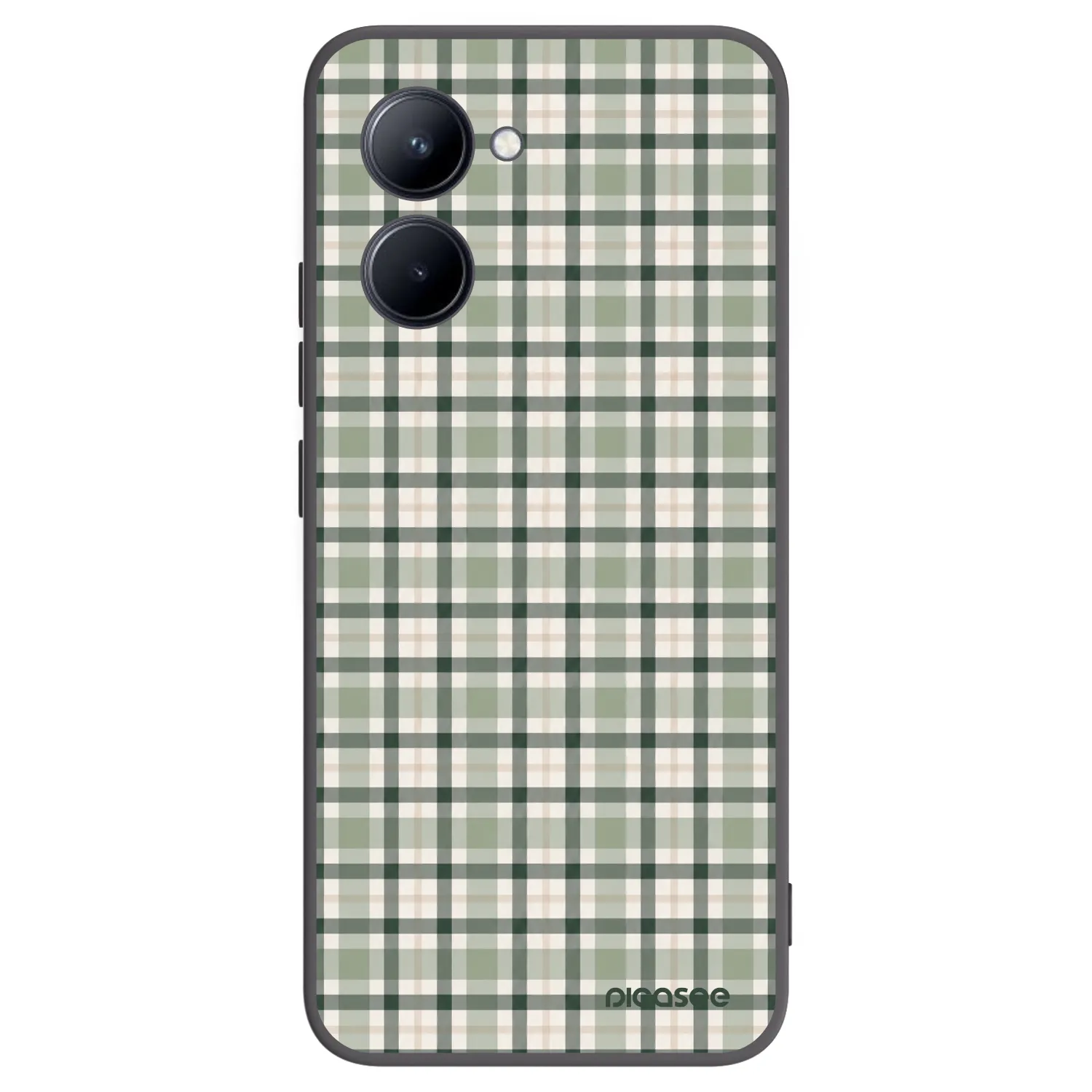 Picasee silikonski črni ovitek za Realme C33 (2023) - Sage Tartan