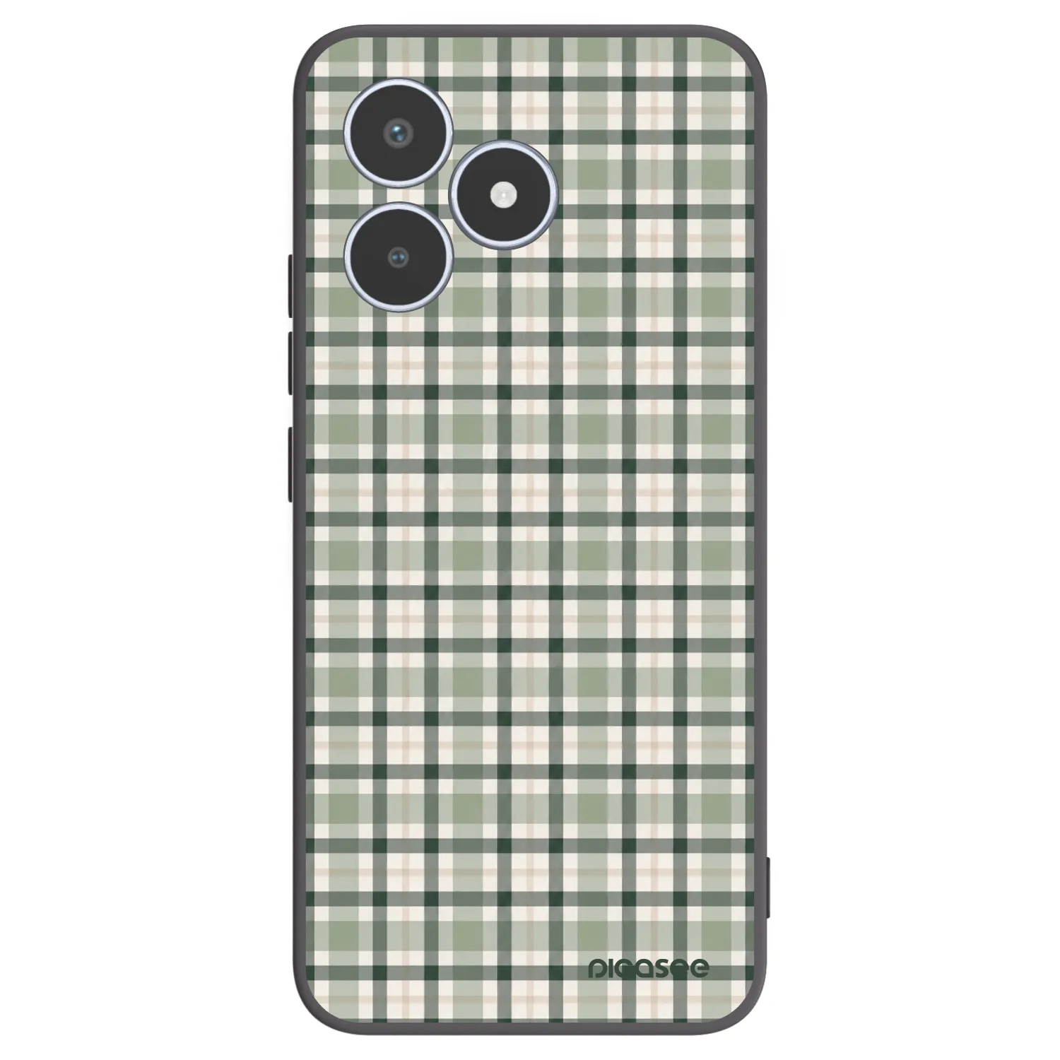 Picasee silikonski črni ovitek za Realme C53 - Sage Tartan