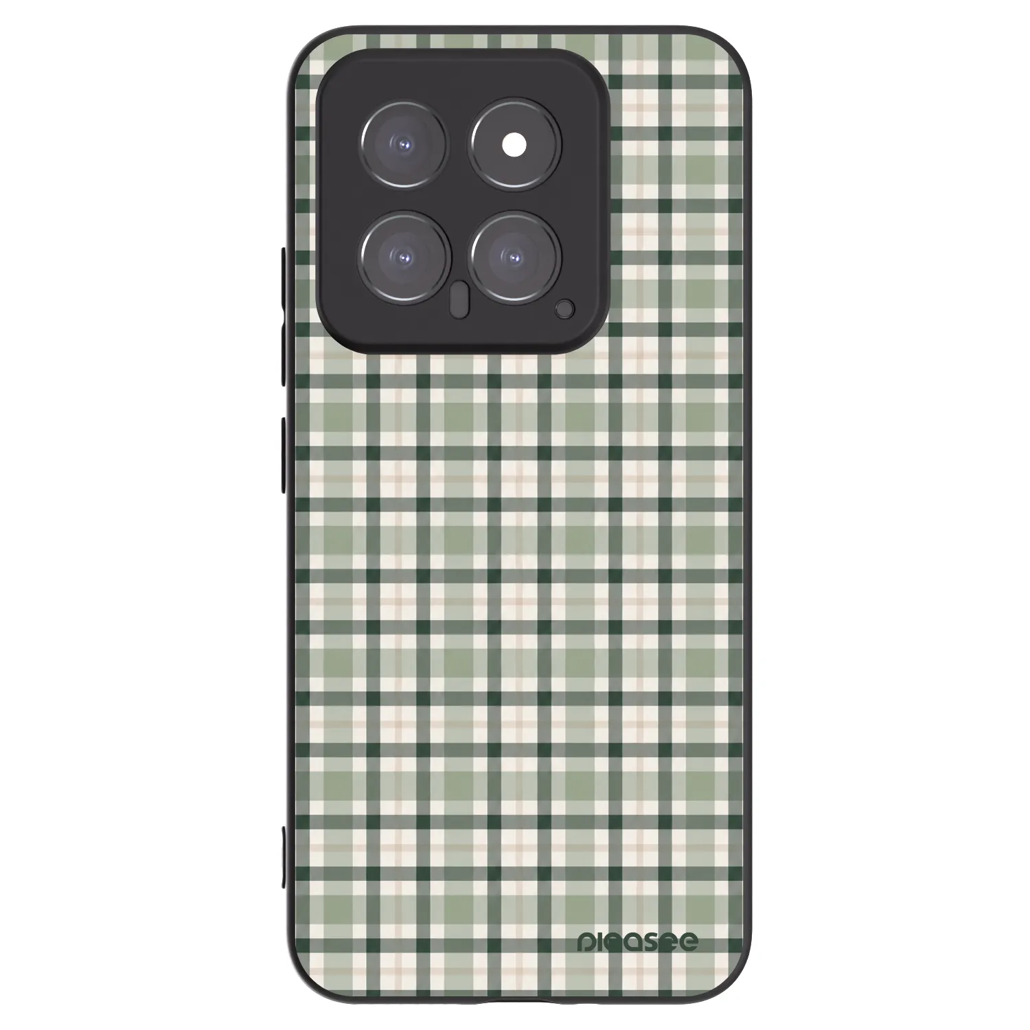 Picasee silikonski črni ovitek za Xiaomi 14 - Sage Tartan