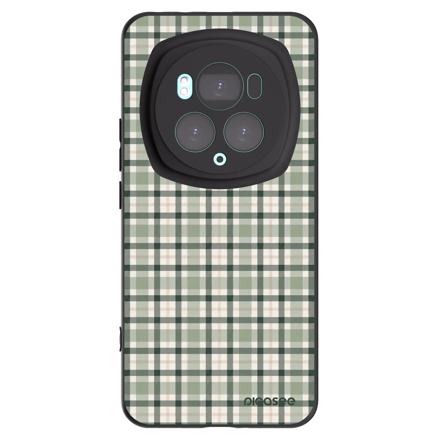 Picasee silikonski črni ovitek za Honor Magic6 Pro - Sage Tartan