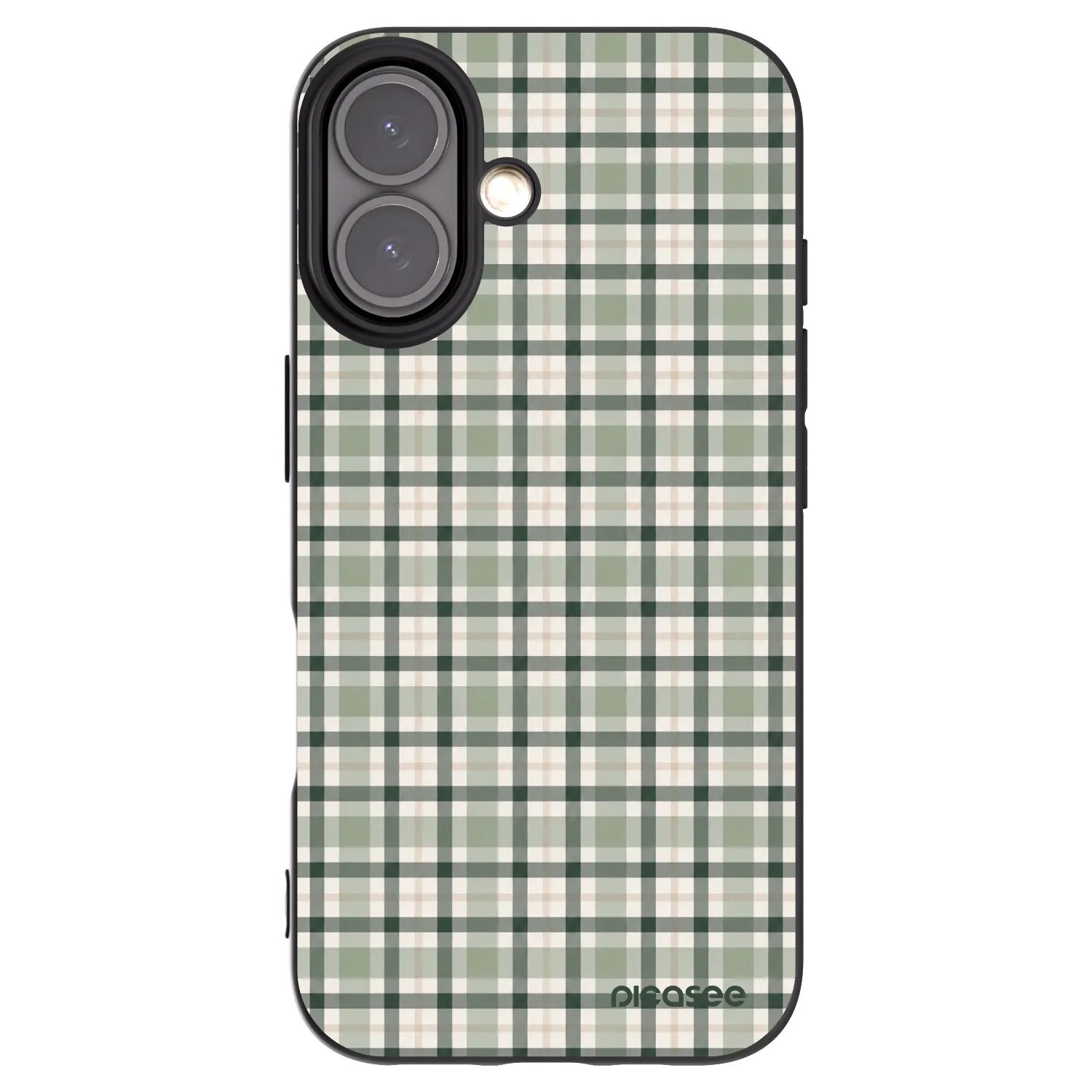 Picasee silikonski črni ovitek za Apple iPhone 16 - Sage Tartan