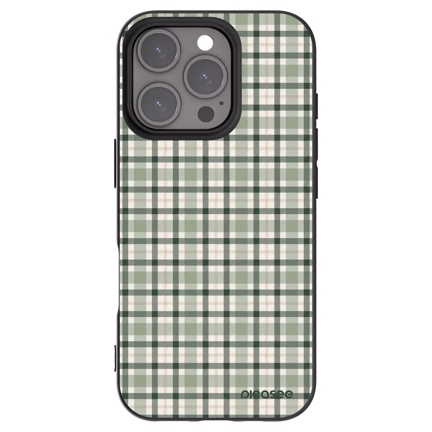 Picasee silikonski črni ovitek za Apple iPhone 16 Pro - Sage Tartan