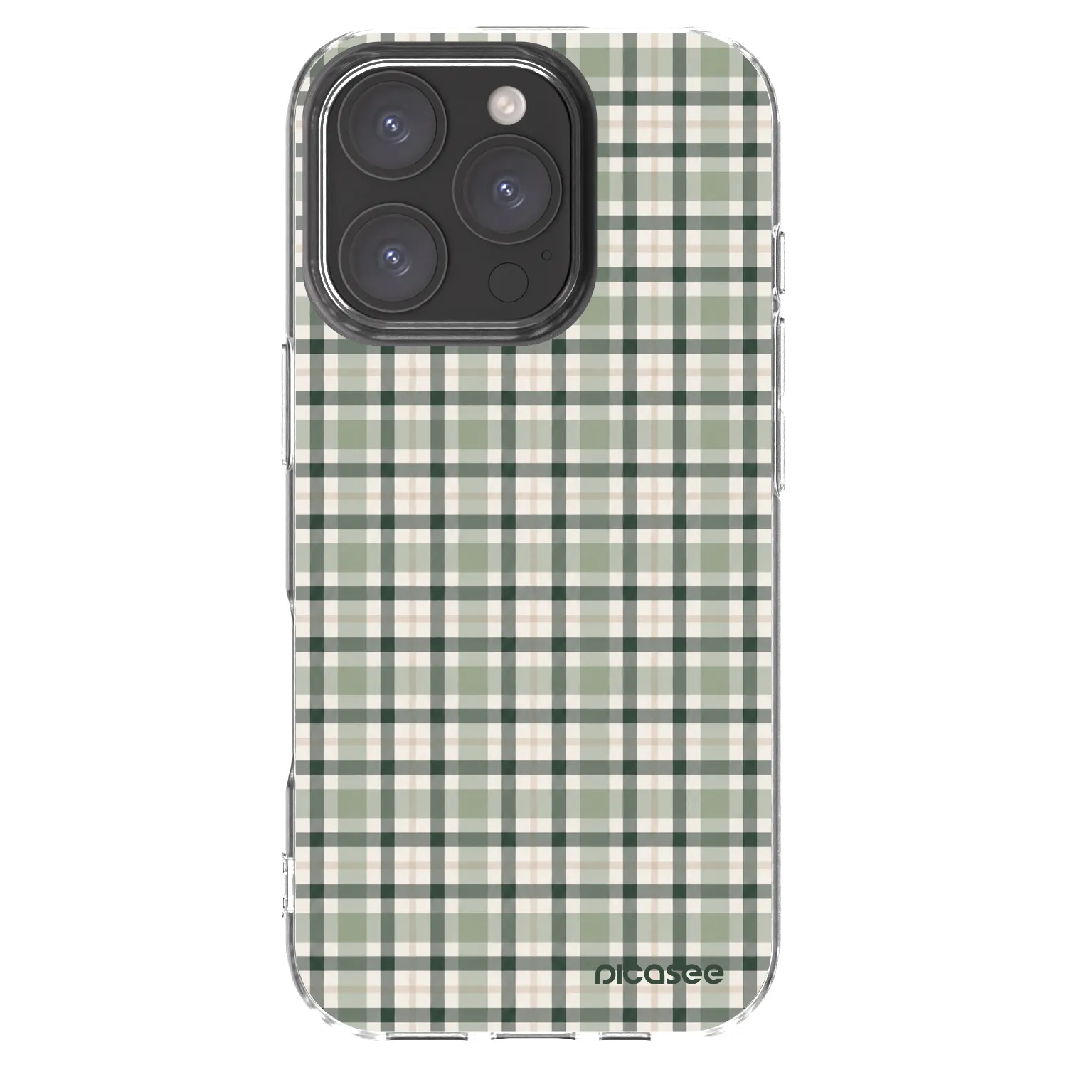 Picasee silikonski prozorni ovitek za Apple iPhone 16 Pro - Sage Tartan