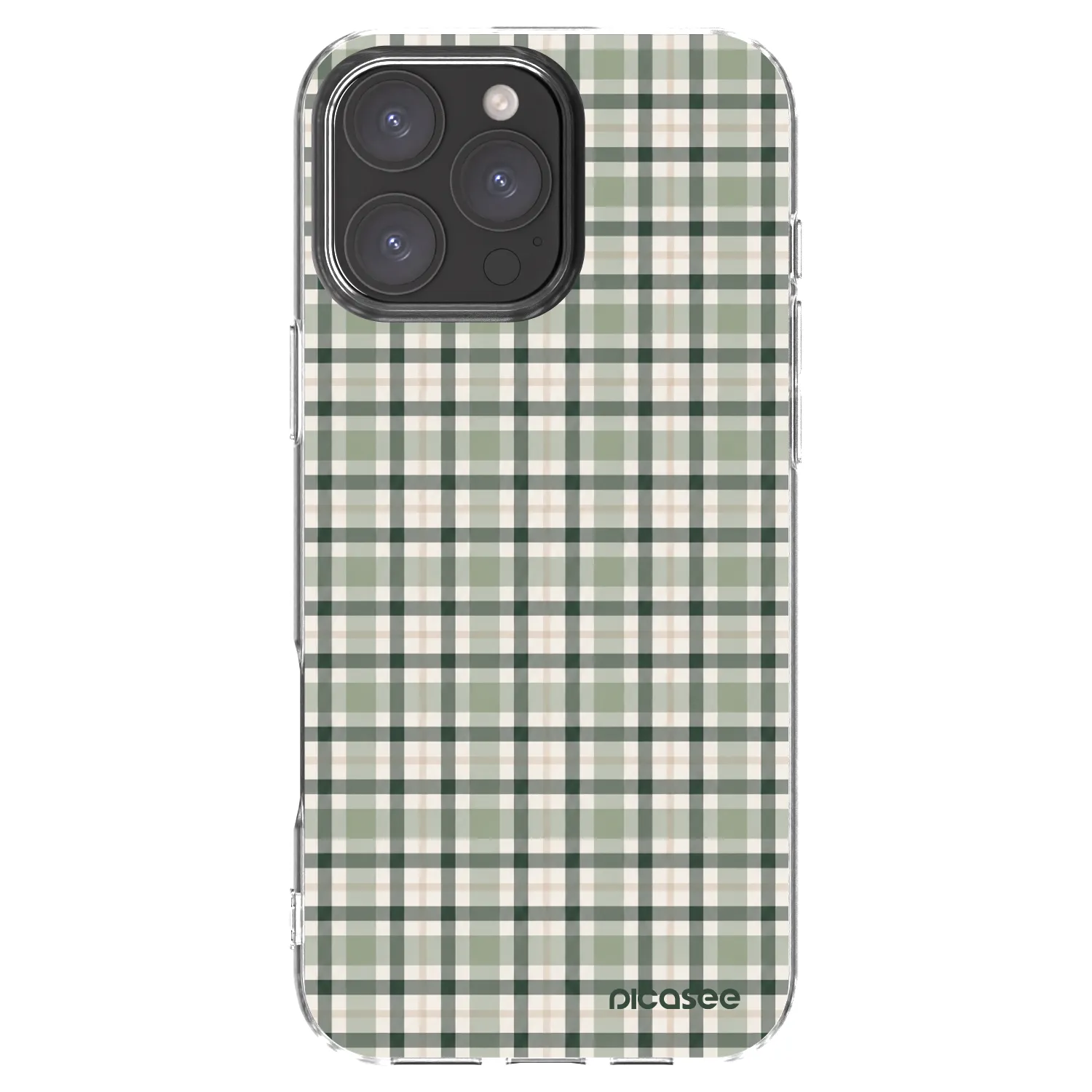 Picasee silikonski prozorni ovitek za Apple iPhone 16 Pro Max - Sage Tartan