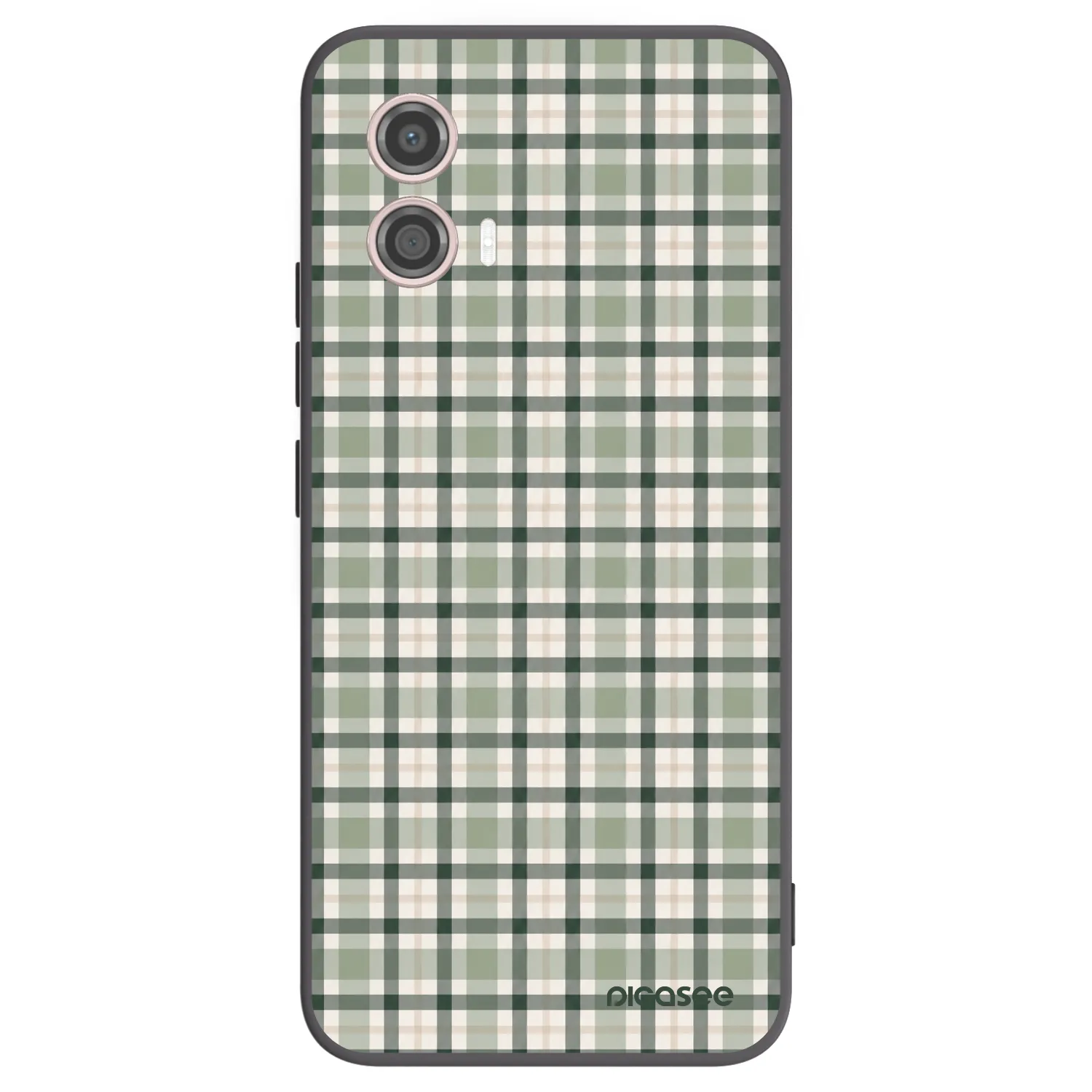 Picasee silikonski črni ovitek za Motorola Moto G53 5G - Sage Tartan