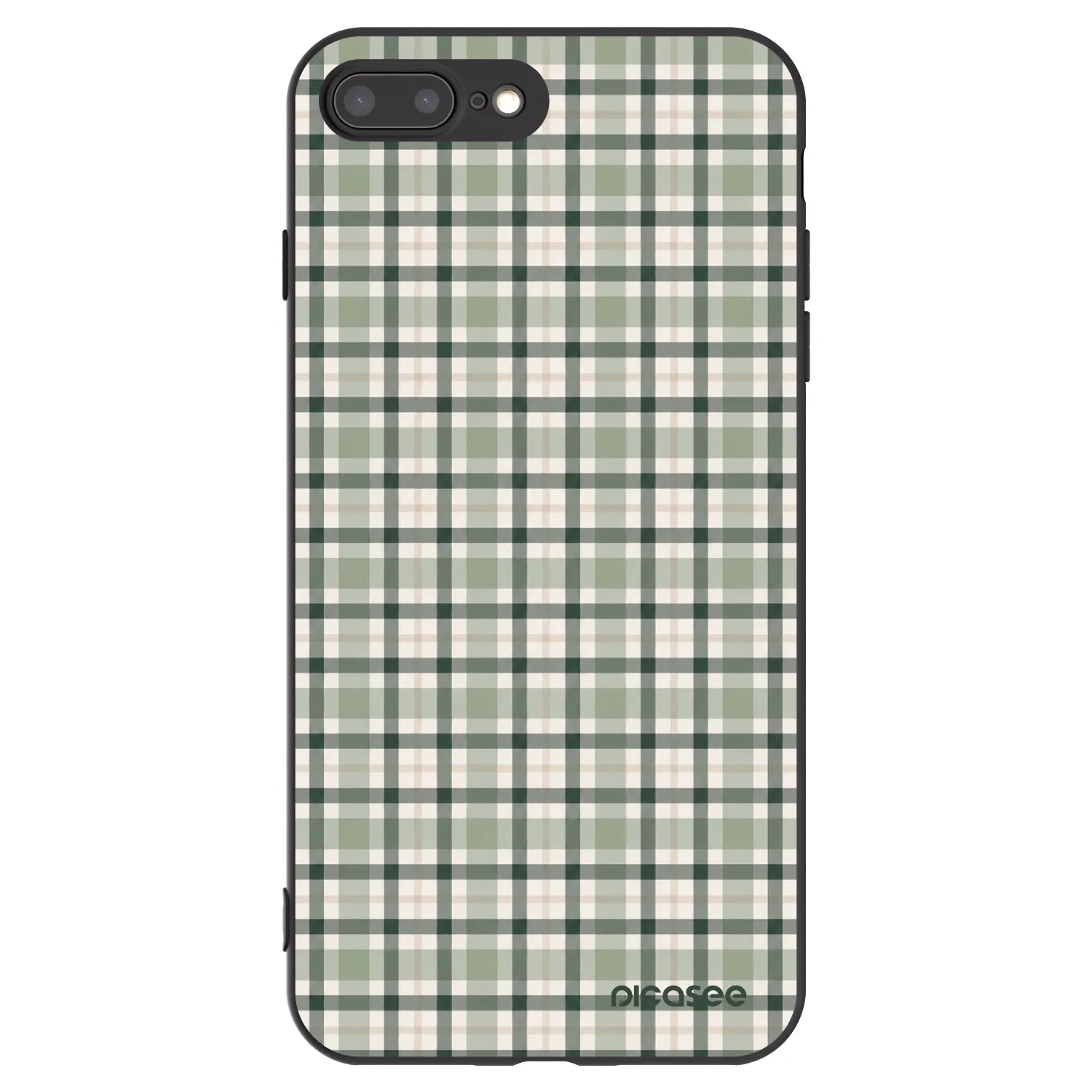 Picasee silikonski črni ovitek za Apple iPhone 8 Plus - Sage Tartan