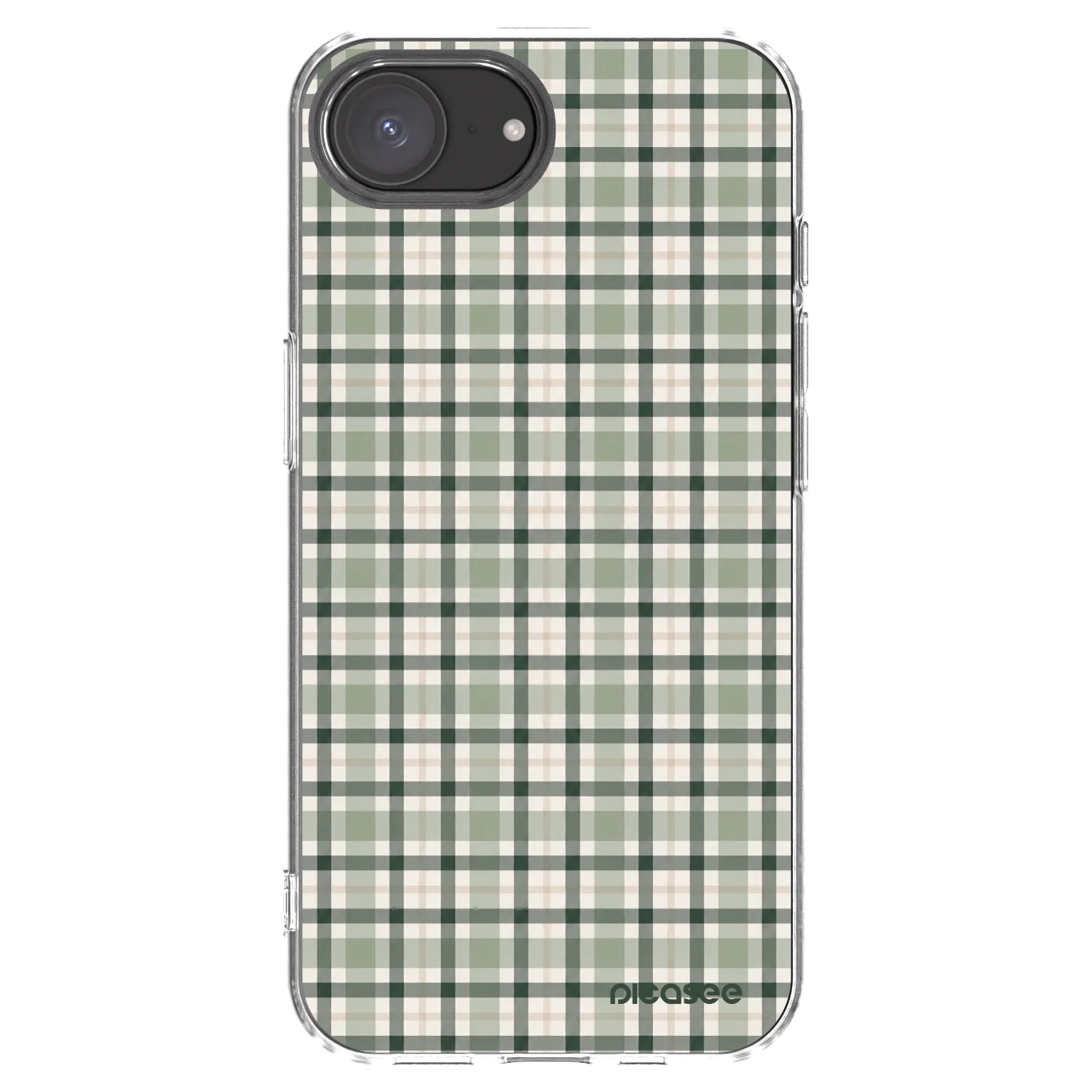 Picasee silikonski prozorni ovitek za Apple iPhone 16e - Sage Tartan
