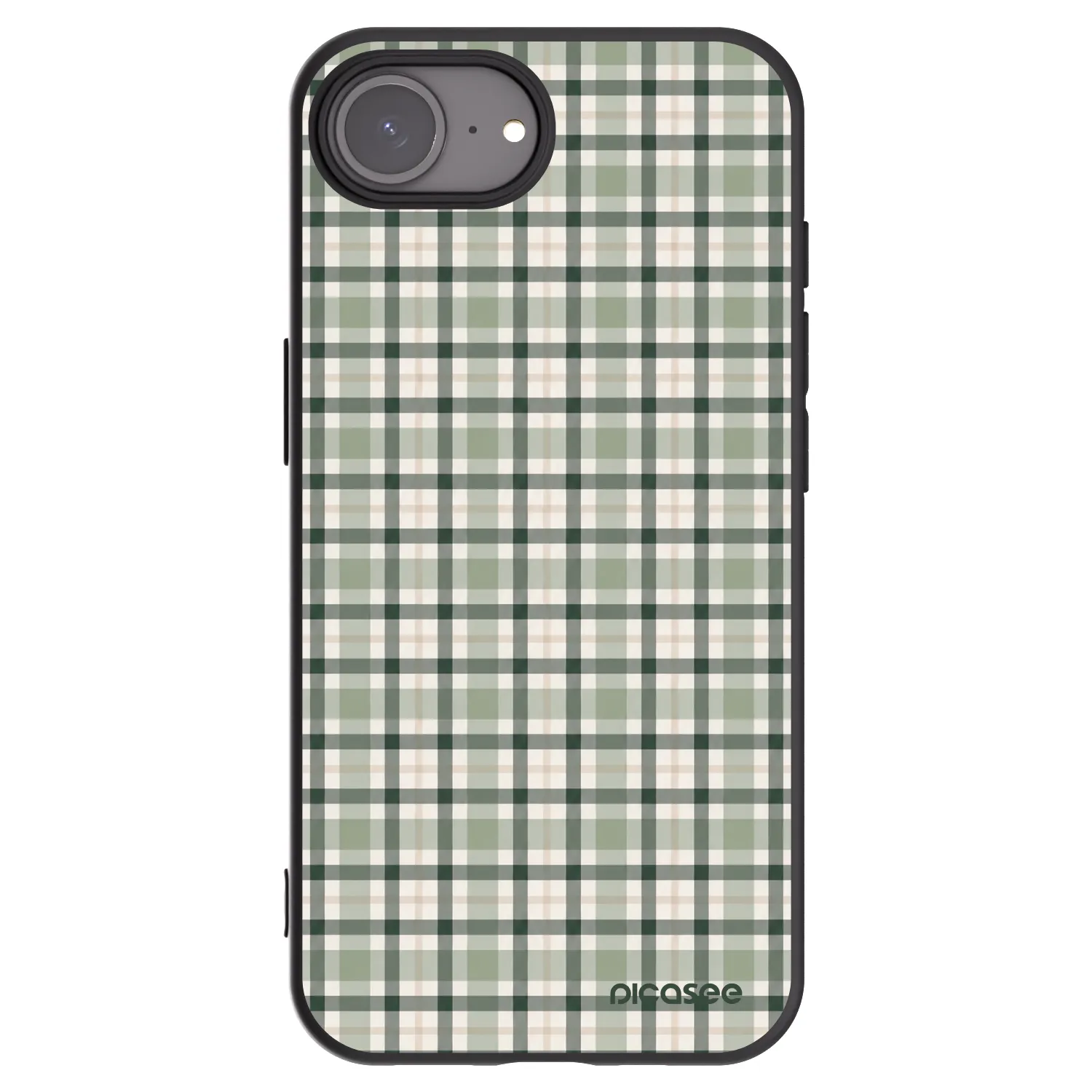 Picasee silikonski črni ovitek za Apple iPhone 16e - Sage Tartan