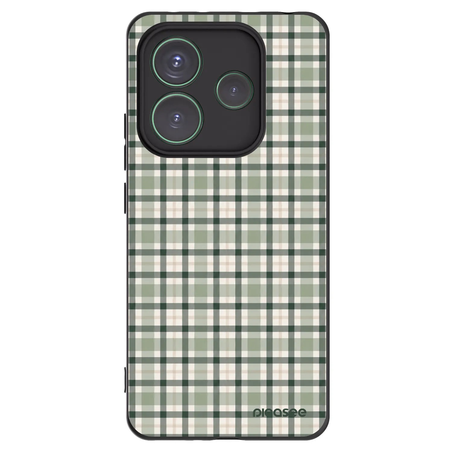 Picasee silikonski črni ovitek za Xiaomi Redmi Note 14 5G - Sage Tartan