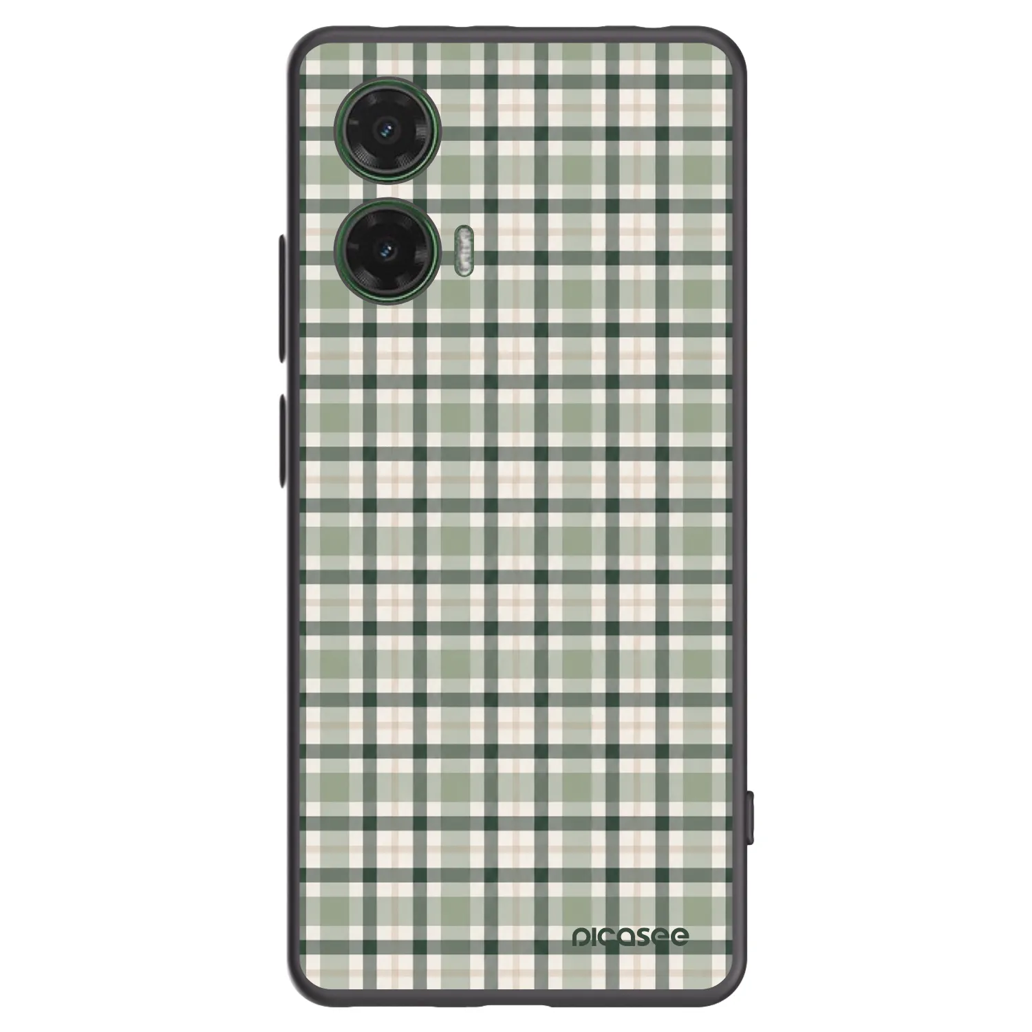 Picasee silikonski črni ovitek za Motorola Moto G35 5G - Sage Tartan