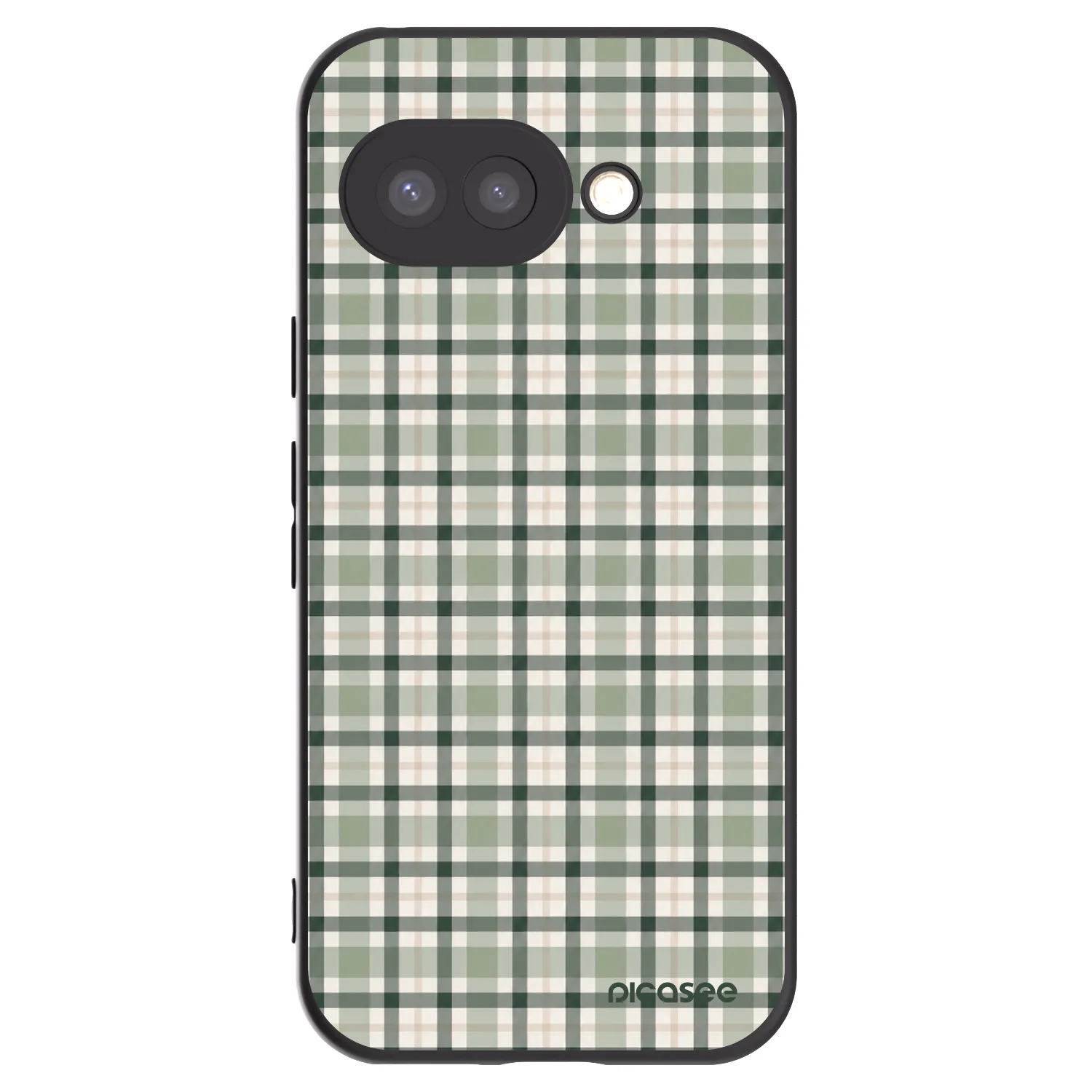 Picasee silikonski črni ovitek za Google Pixel 9a - Sage Tartan