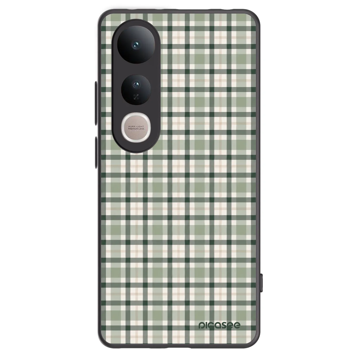 Picasee silikonski črni ovitek za Vivo V50 Lite 5G - Sage Tartan