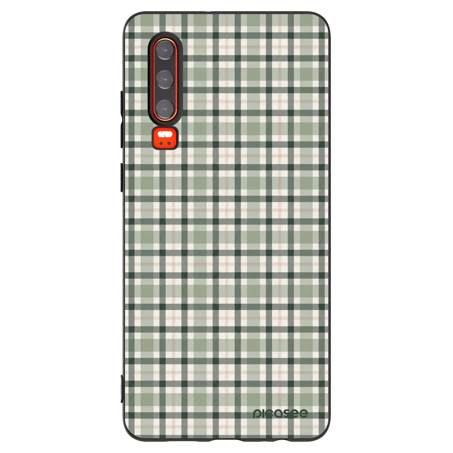 Picasee silikonski črni ovitek za Huawei P30 - Sage Tartan