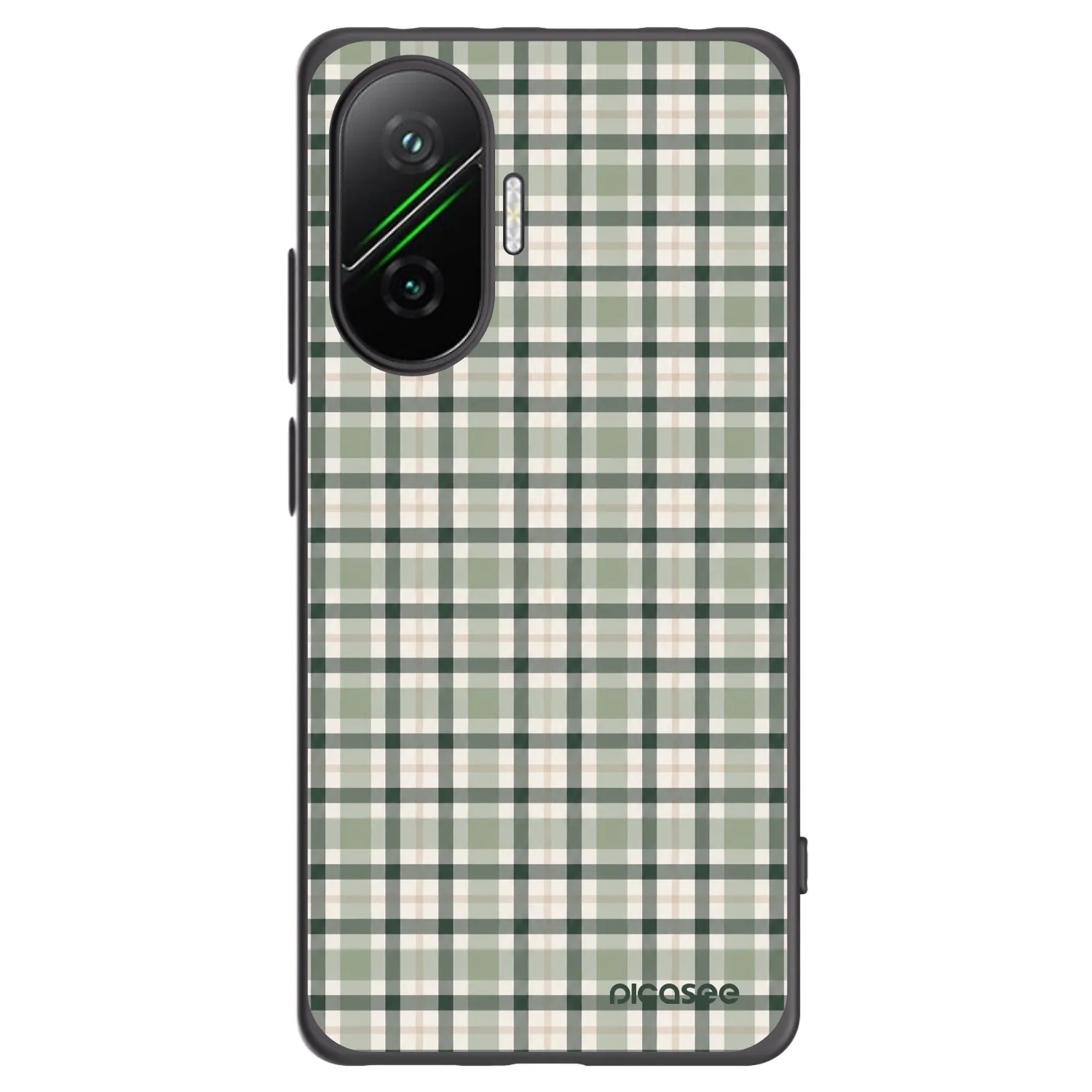 Picasee silikonski črni ovitek za Xiaomi Poco F7 5G - Sage Tartan