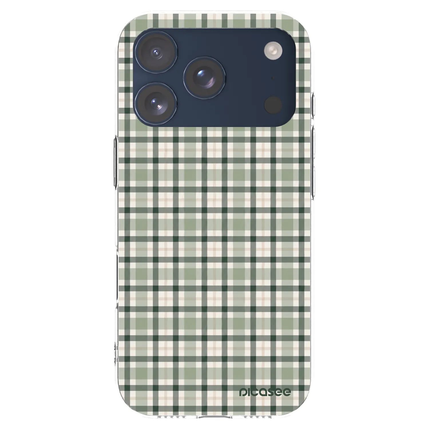 Picasee silikonski prozorni ovitek za Apple iPhone 17 Pro - Sage Tartan