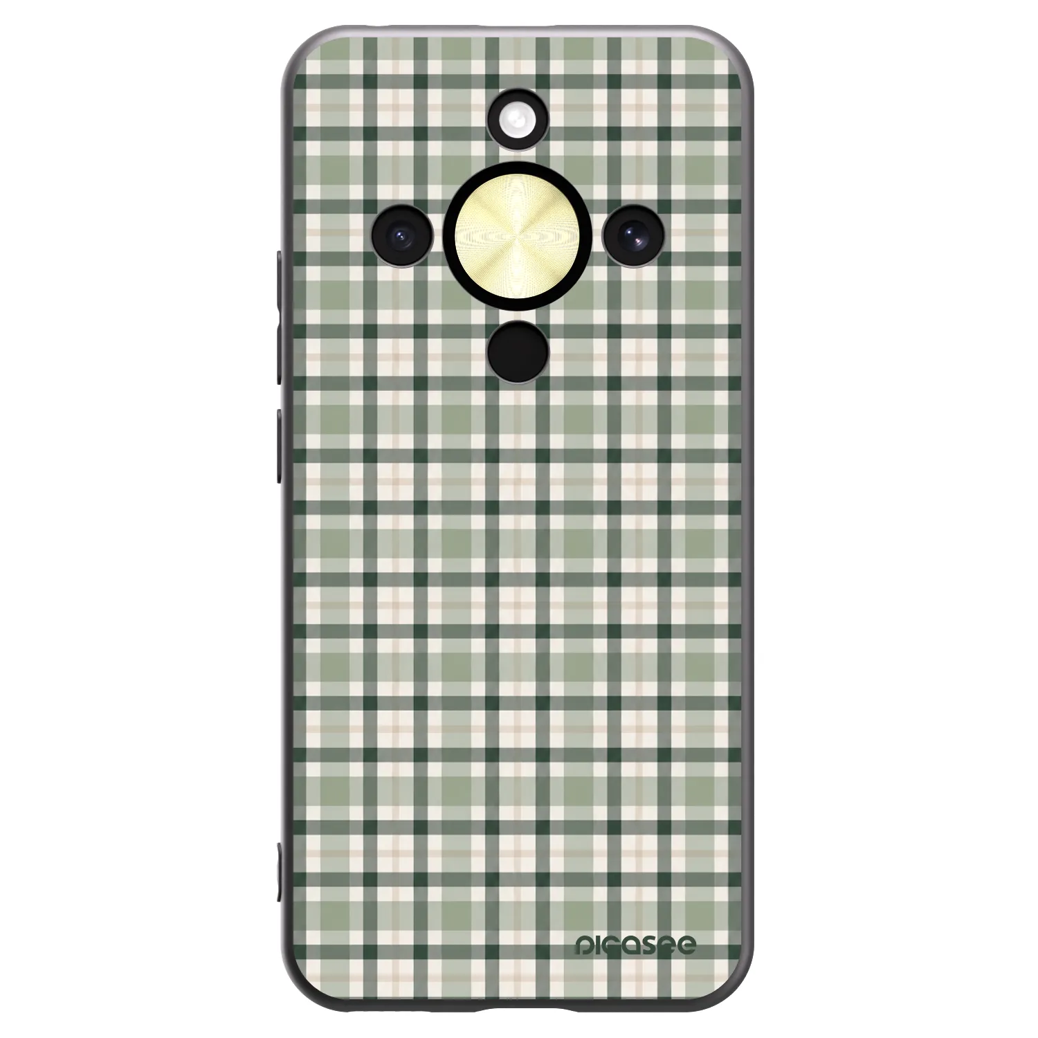 Picasee silikonski črni ovitek za Honor Magic8 Lite 5G - Sage Tartan