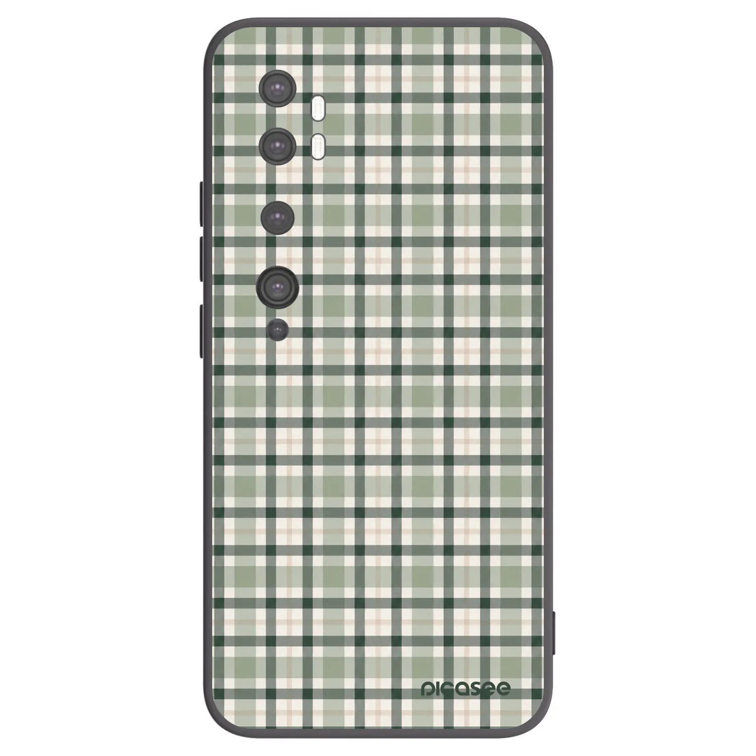 Picasee silikonski črni ovitek za Xiaomi Mi Note 10 (Pro) - Sage Tartan