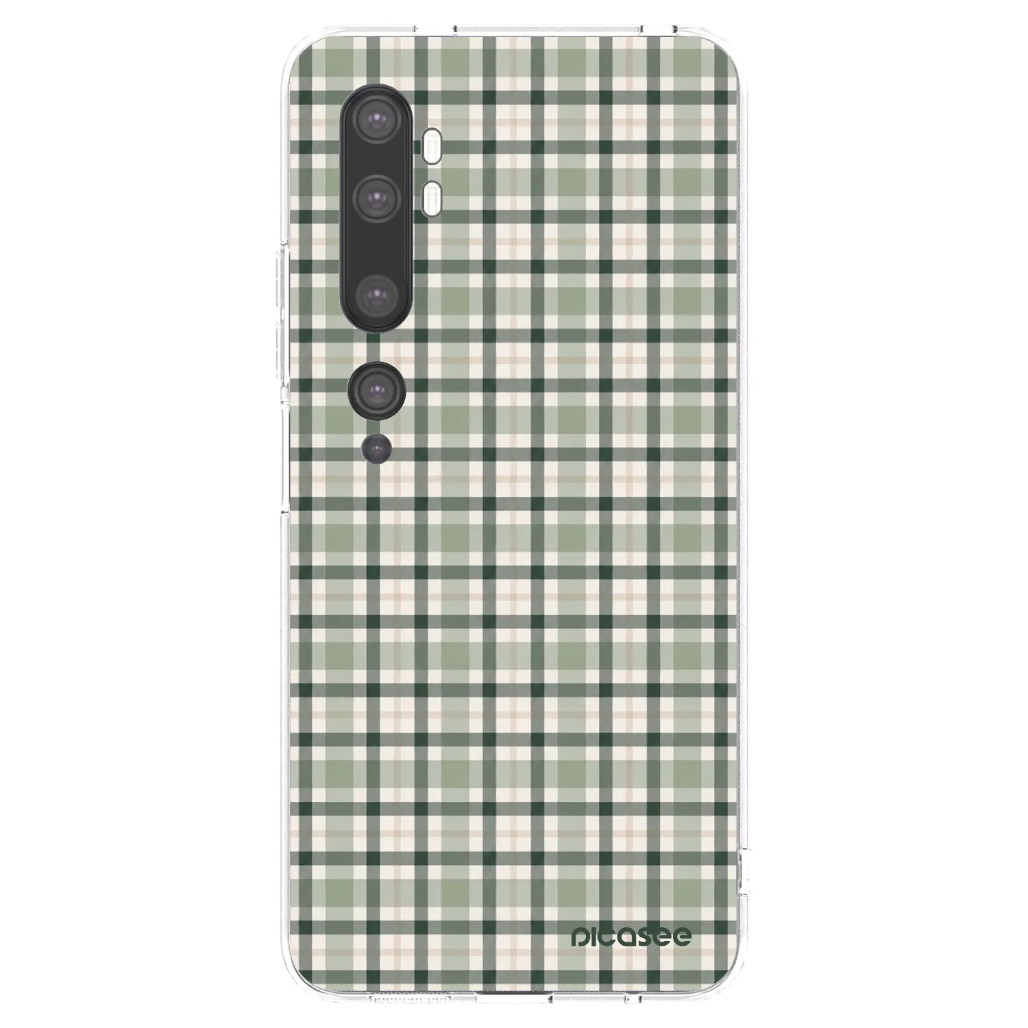 Picasee silikonski prozorni ovitek za Xiaomi Mi Note 10 (Pro) - Sage Tartan