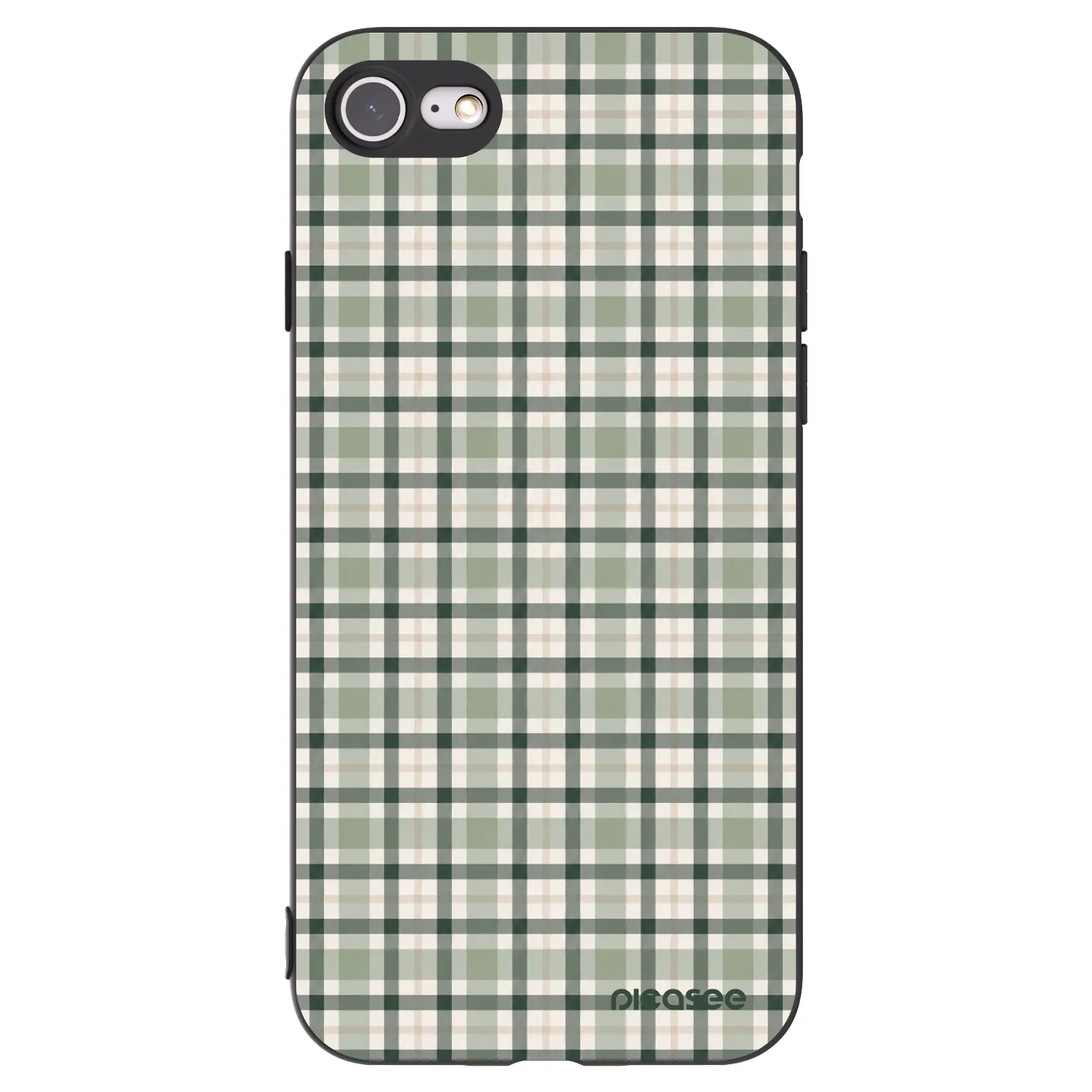 Picasee silikonski črni ovitek za Apple iPhone SE 2020 - Sage Tartan