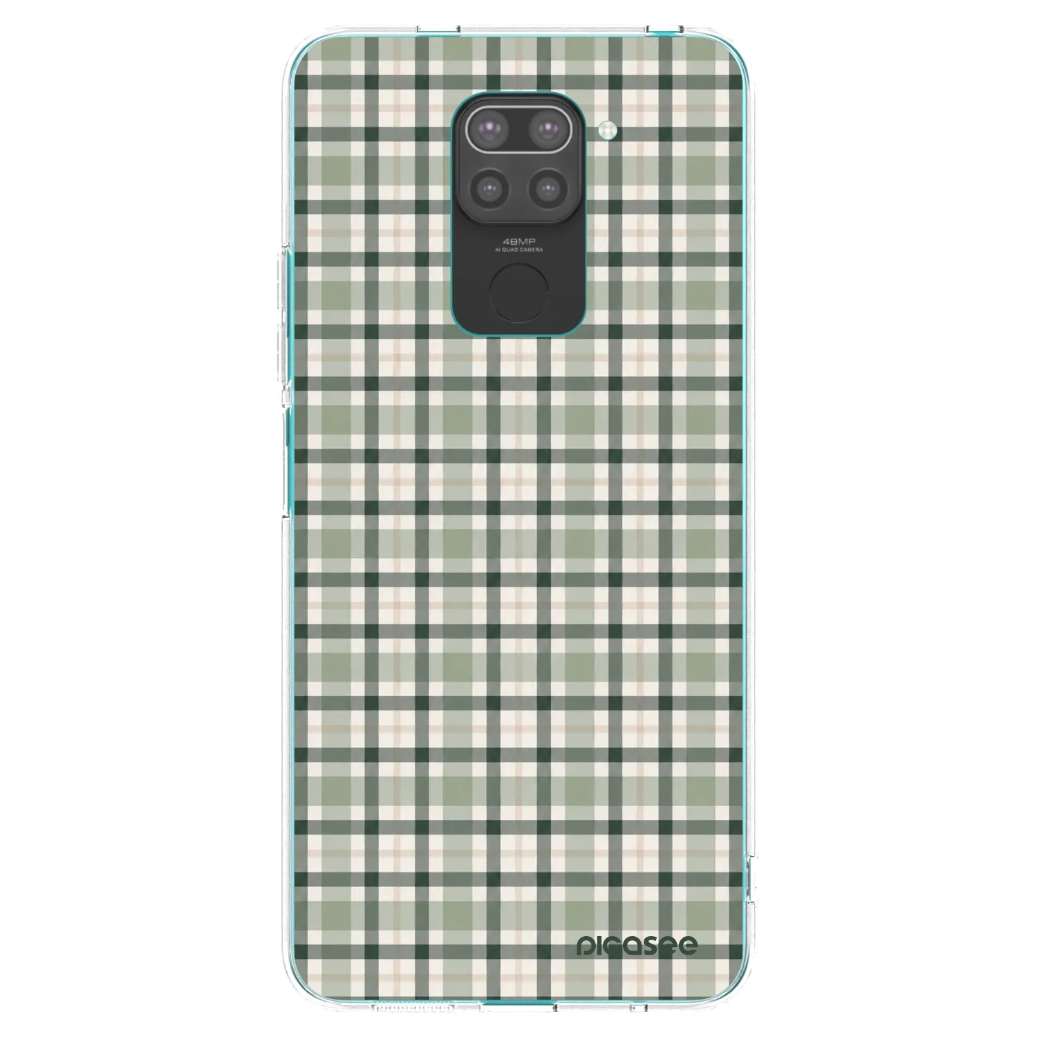 Picasee silikonski črni ovitek za Xiaomi Redmi Note 9 - Sage Tartan