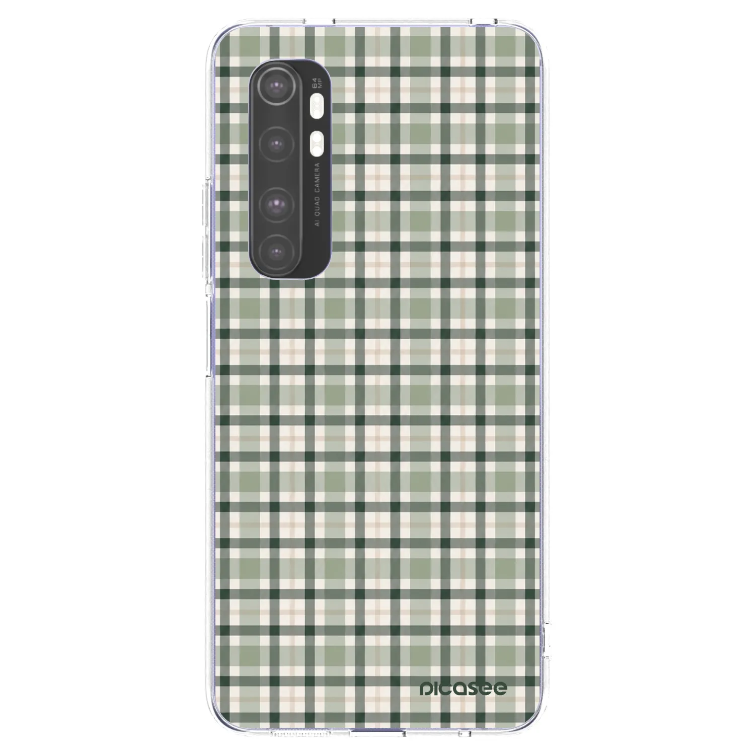 Picasee silikonski prozorni ovitek za Xiaomi Mi Note 10 Lite - Sage Tartan