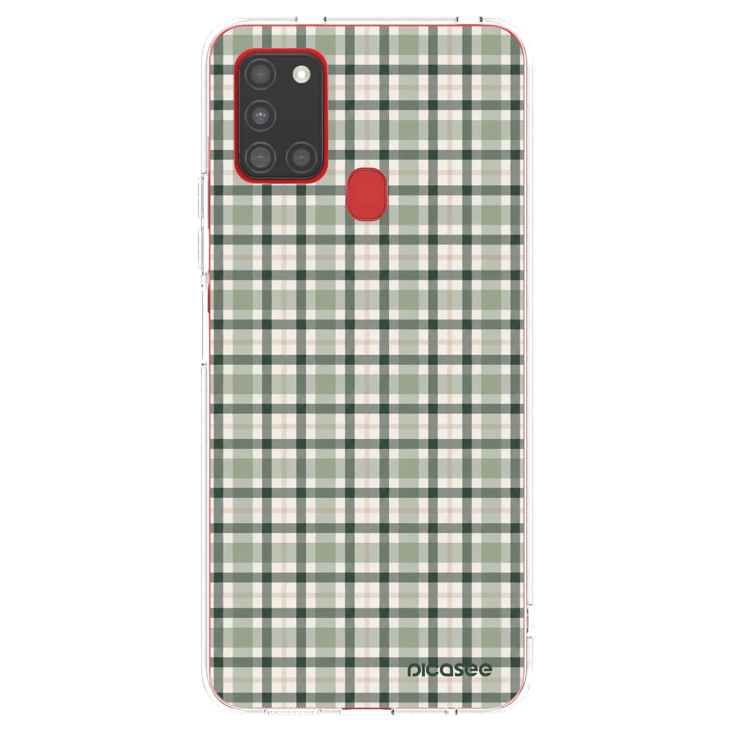 Picasee silikonski prozorni ovitek za Samsung Galaxy A21s - Sage Tartan