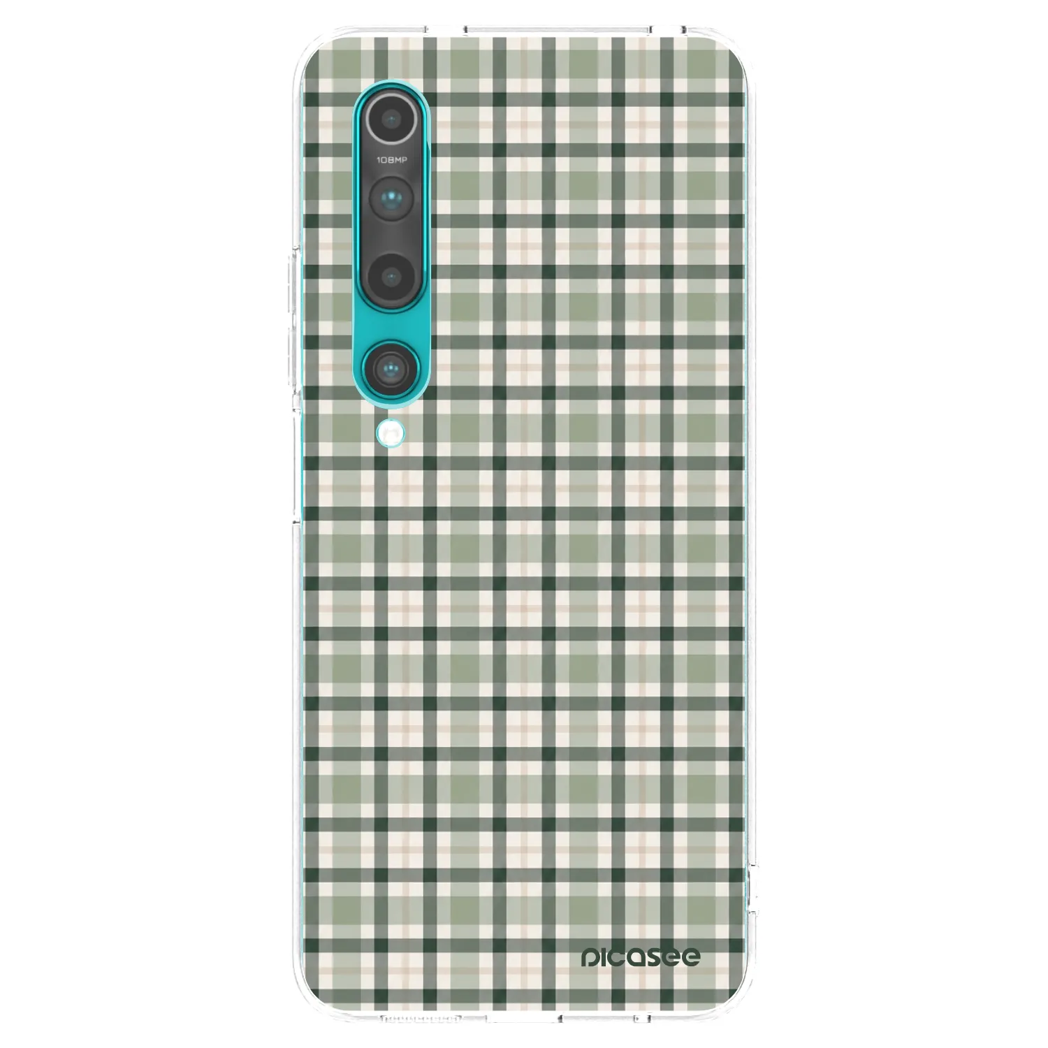 Picasee silikonski prozorni ovitek za Xiaomi Mi 10 - Sage Tartan