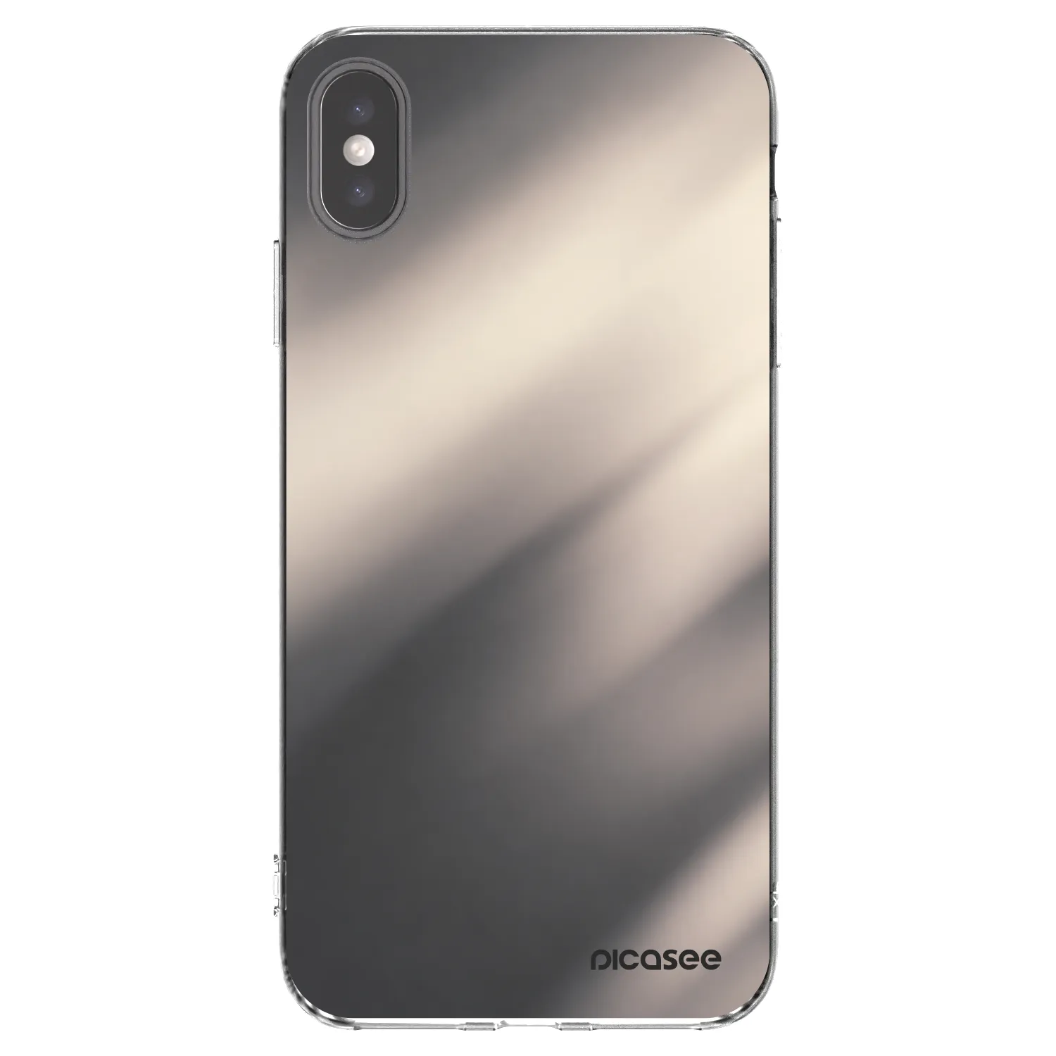Picasee silikonski prozorni ovitek za Apple iPhone XS Max - Smoky Beige
