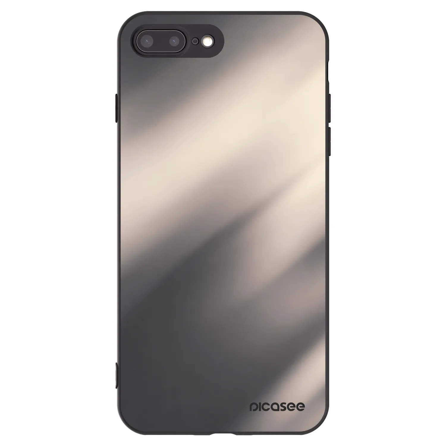 Picasee silikonski črni ovitek za Apple iPhone 8 Plus - Smoky Beige