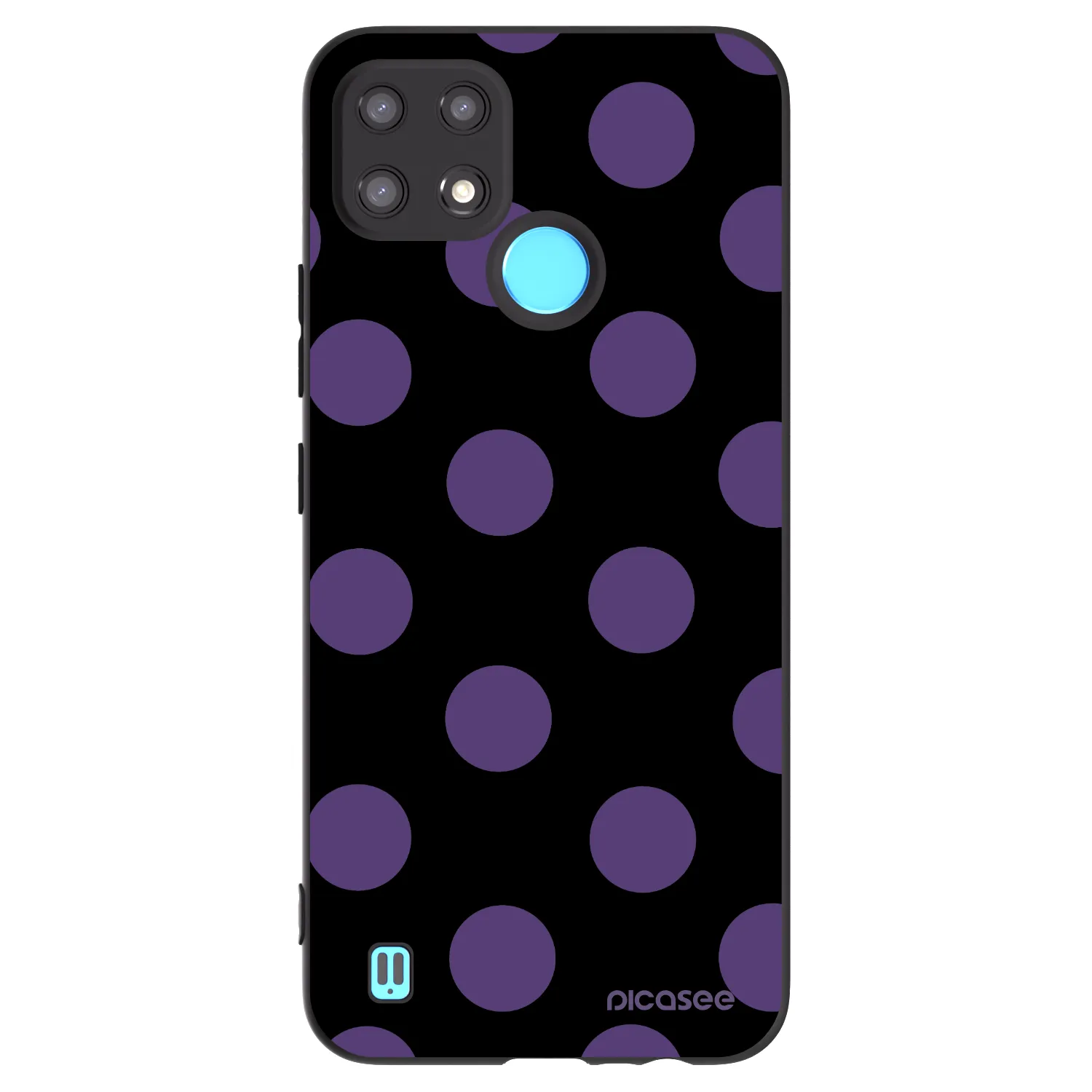 Picasee silikonski črni ovitek za Realme C21 - Big flickers