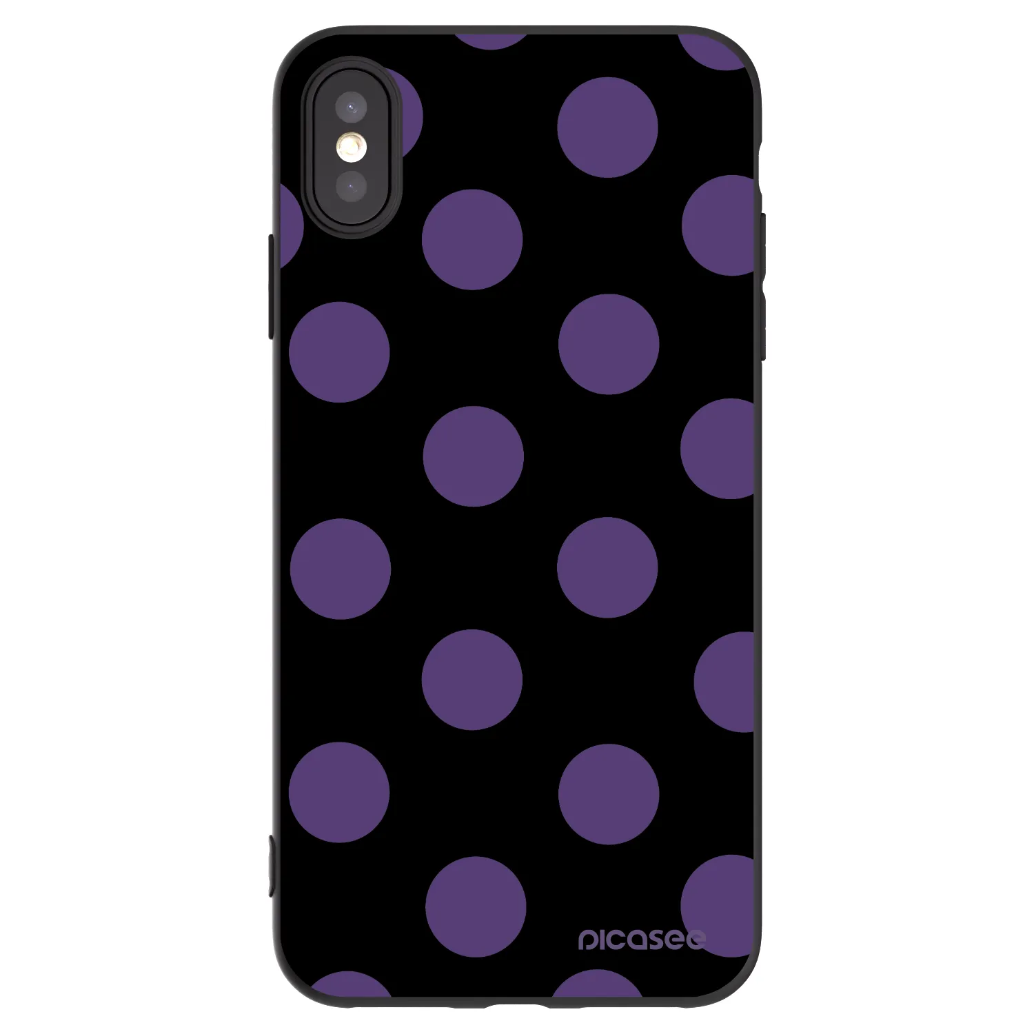 Picasee silikonski črni ovitek za Apple iPhone XS Max - Big flickers