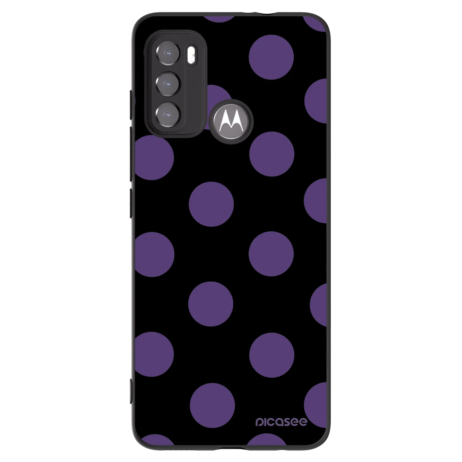Picasee silikonski črni ovitek za Motorola Moto G60 - Big flickers