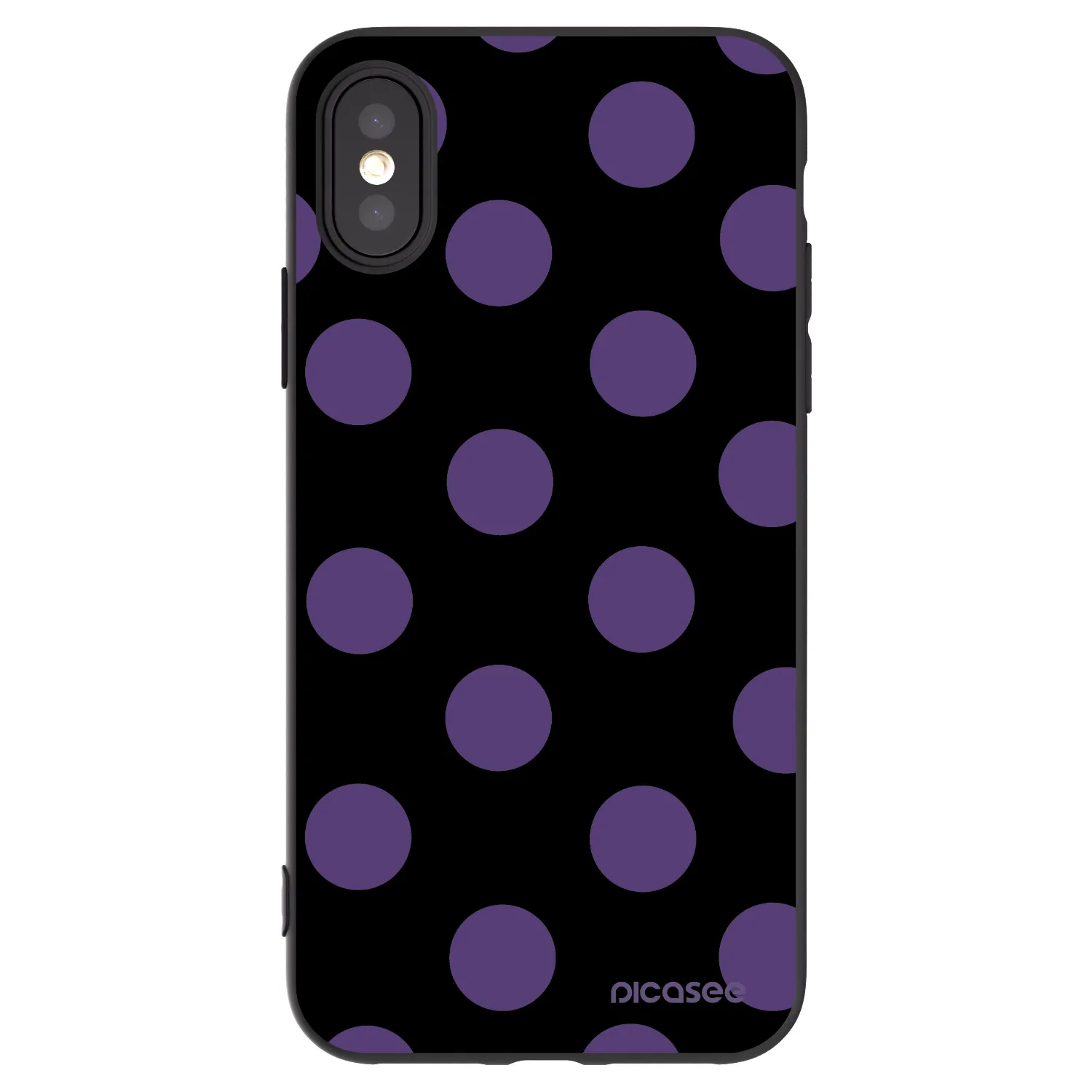 Picasee silikonski črni ovitek za Apple iPhone X/XS - Big flickers