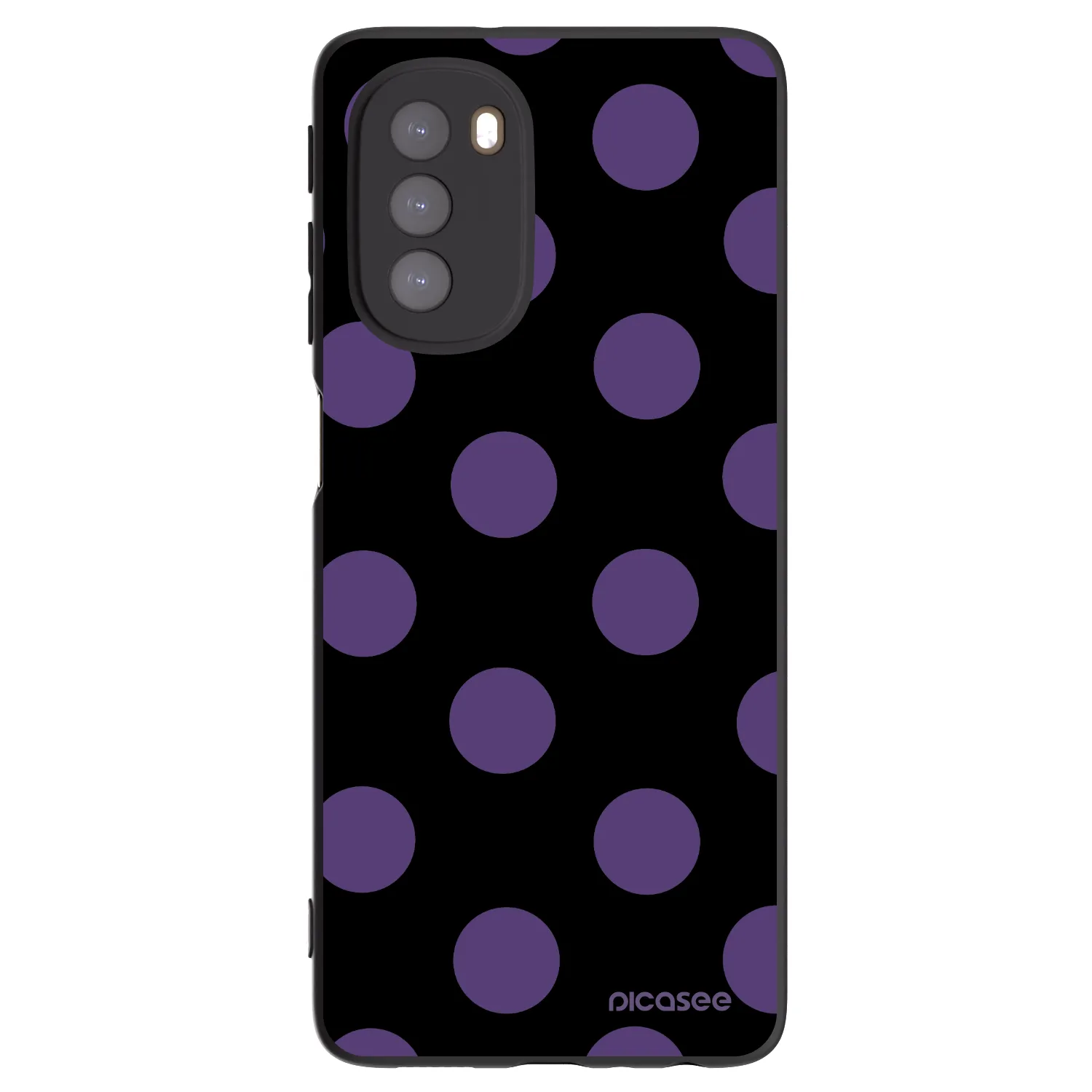 Picasee silikonski črni ovitek za Motorola Moto G51 - Big flickers