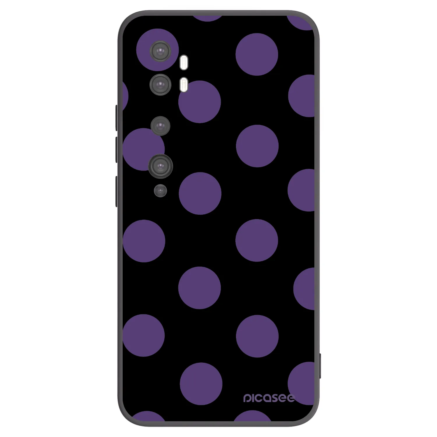 Picasee silikonski črni ovitek za Xiaomi Mi Note 10 (Pro) - Big flickers